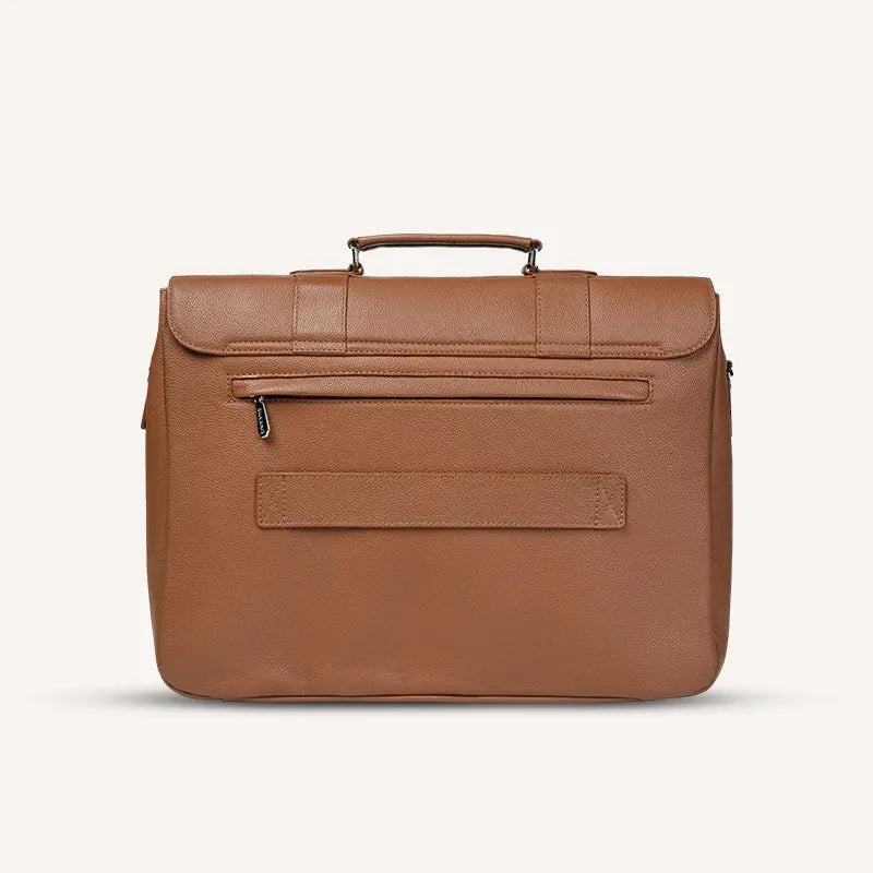 silvano code carrier messenger bag - tan leather messenger bag