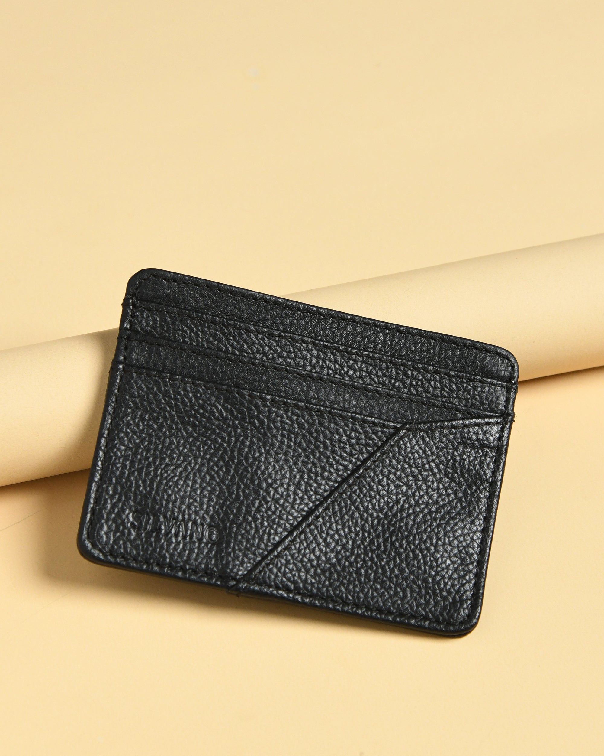 ARCO VAULT LEATHER CARD HOLDER FOR MEN – BLACK