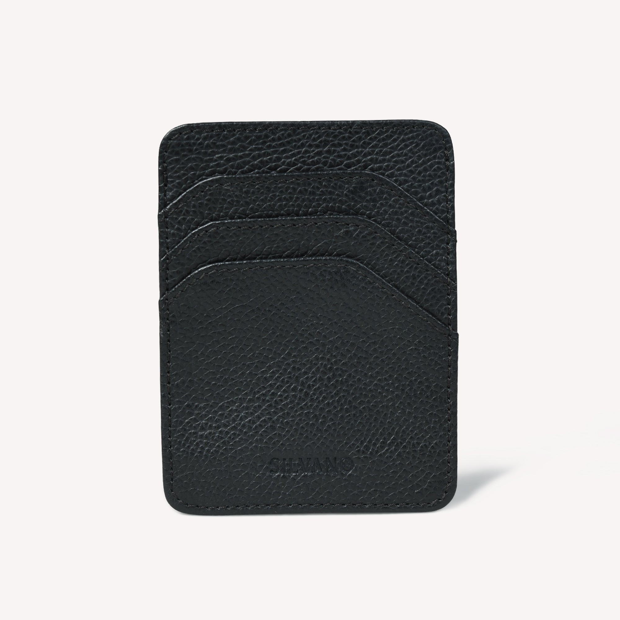 SIENA LEATHER CARD HOLDER FOR MEN - BLACK