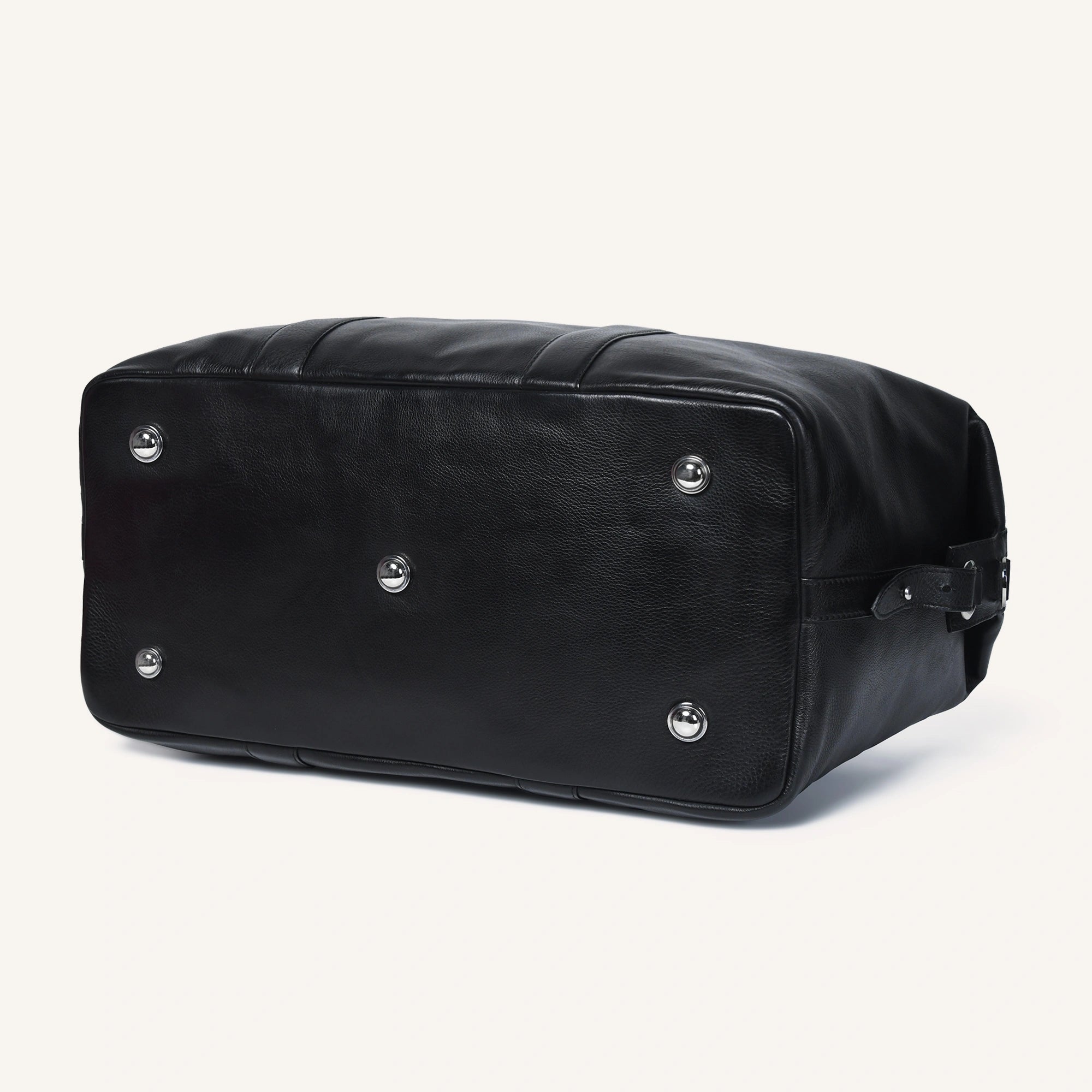 silvano knapsack weekender duffle bag - black leather duffle bag