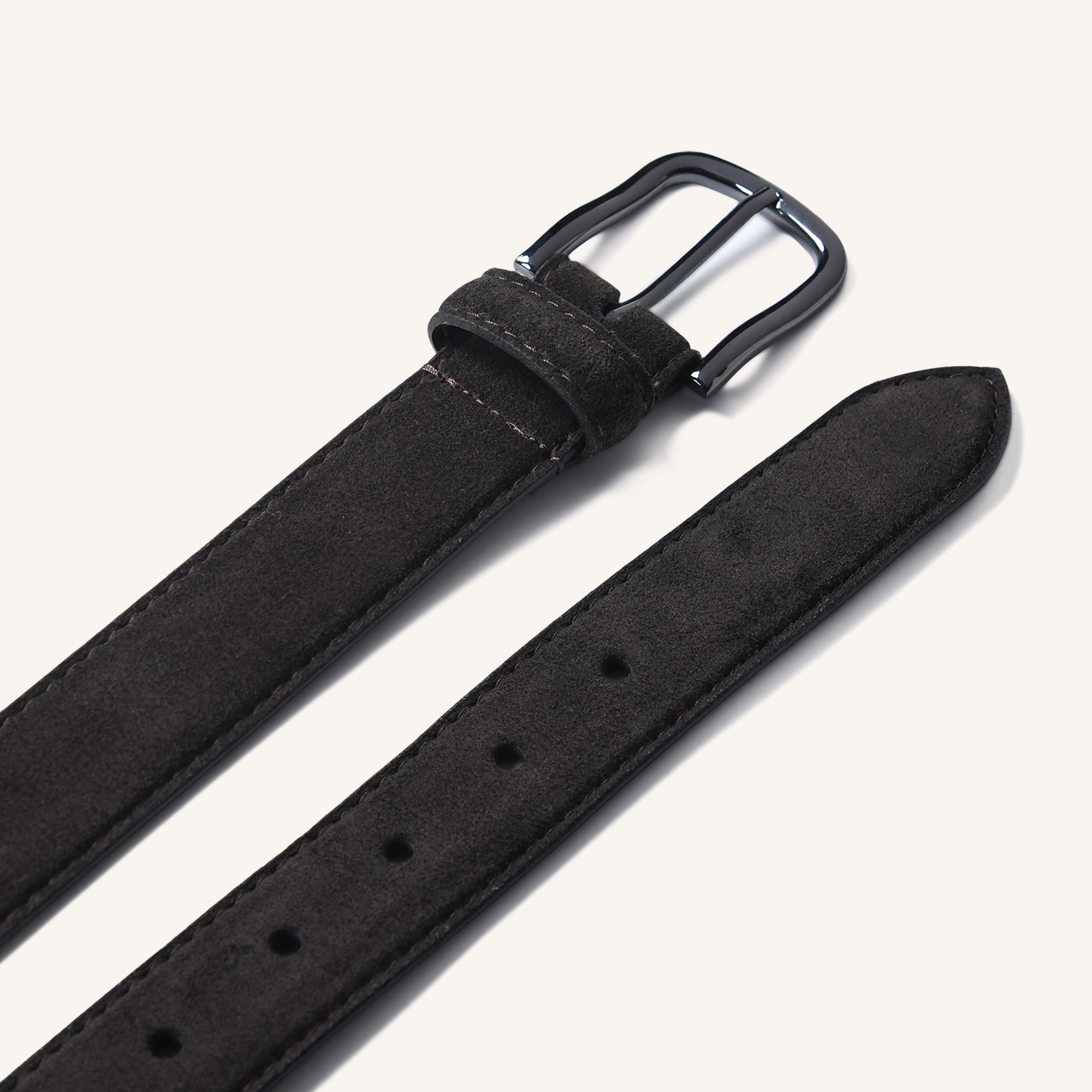 VIGGO BELT SUEDE BELT - DARK BROWN