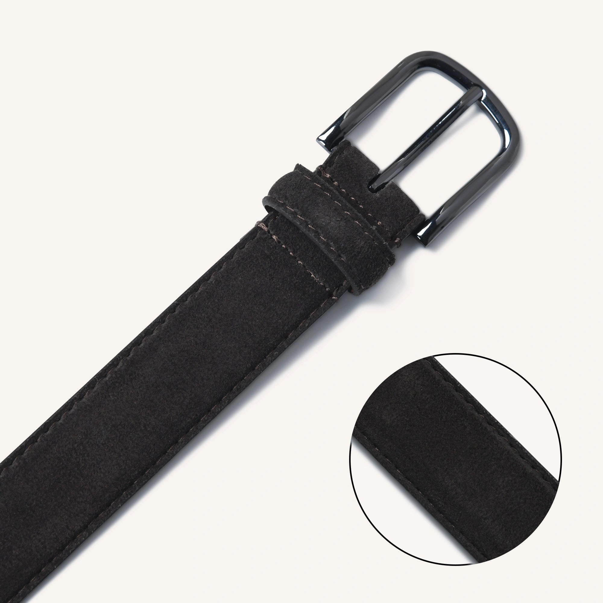 VIGGO BELT SUEDE BELT - DARK BROWN