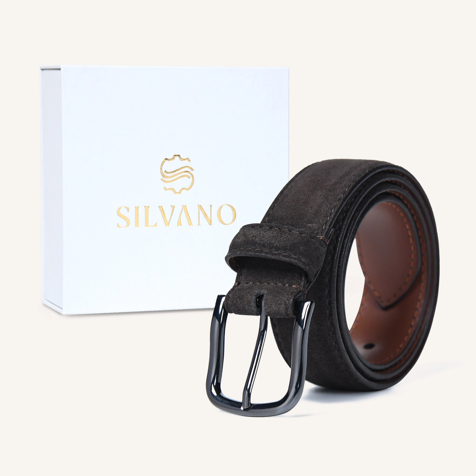 VIGGO BELT SUEDE BELT - DARK BROWN