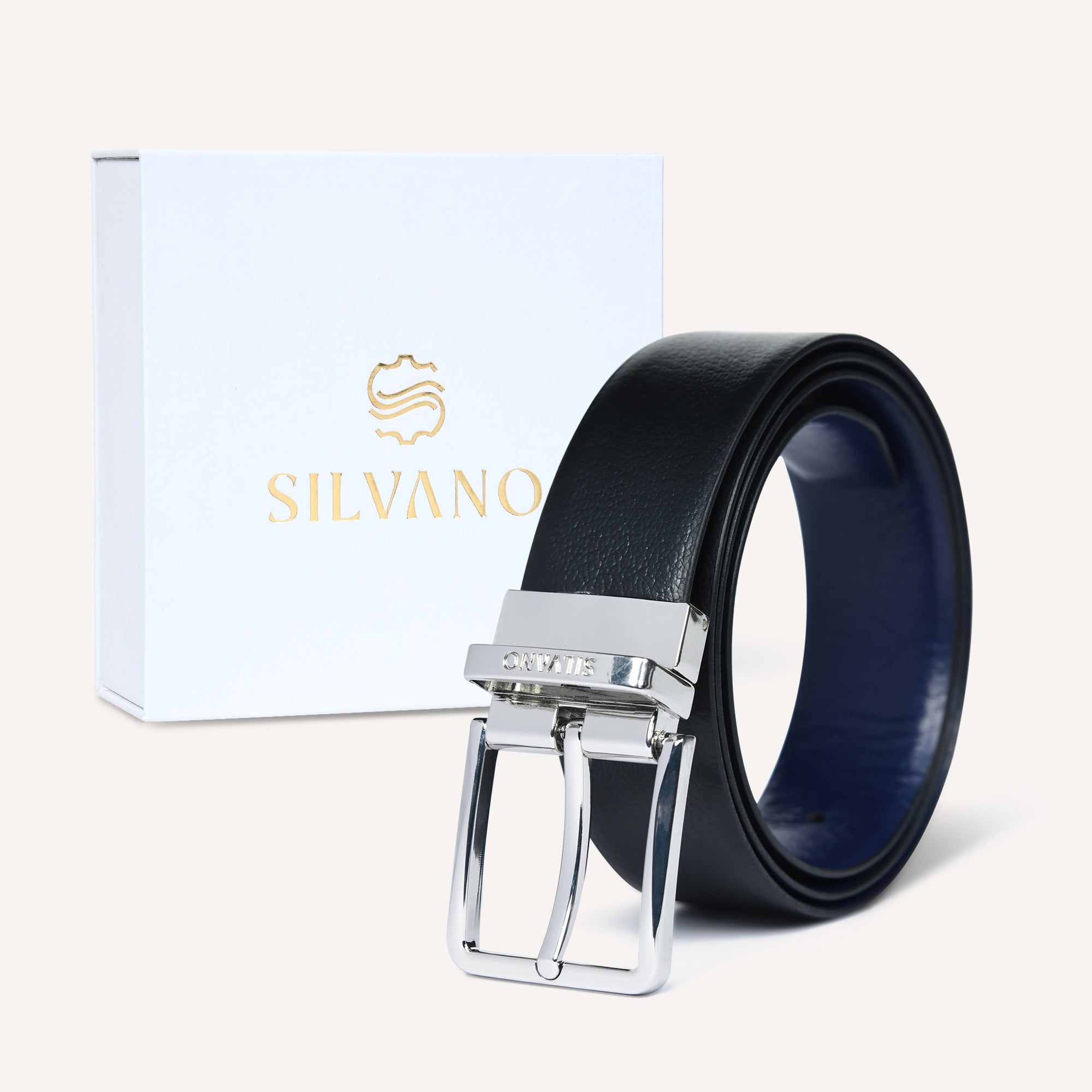 TOSCANO Belt FOR MEN – CAVIAR/BLUE DEPTHS