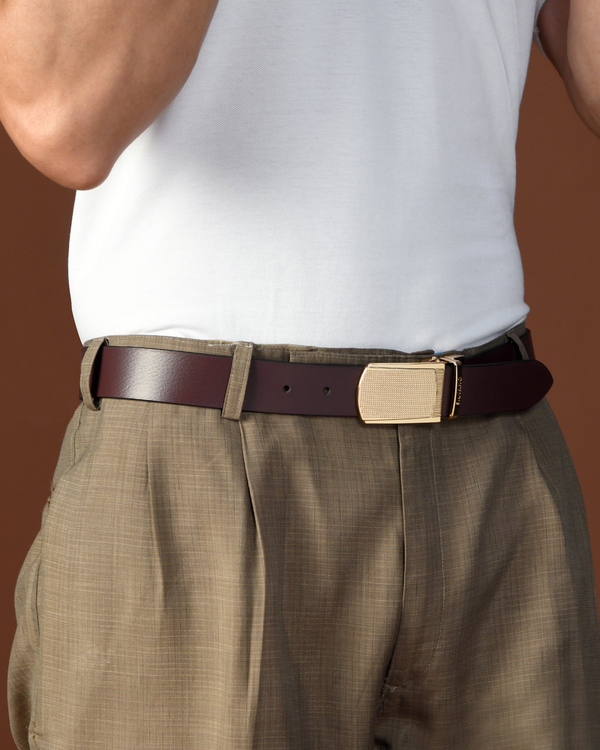STRATO Belt FOR MEN – FRENCH ROAST / CAVIER