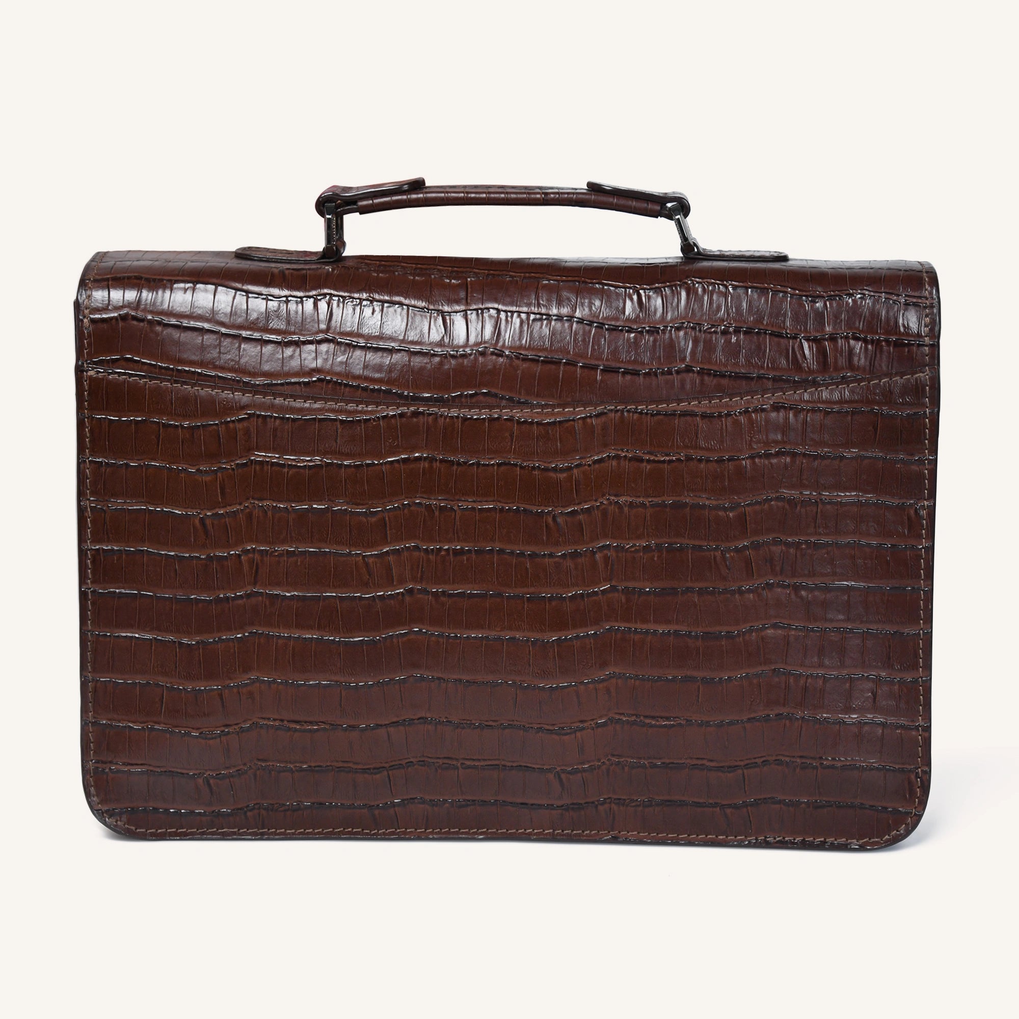 silvano carrier caddy messenger bag - dark brown leather messenger bag