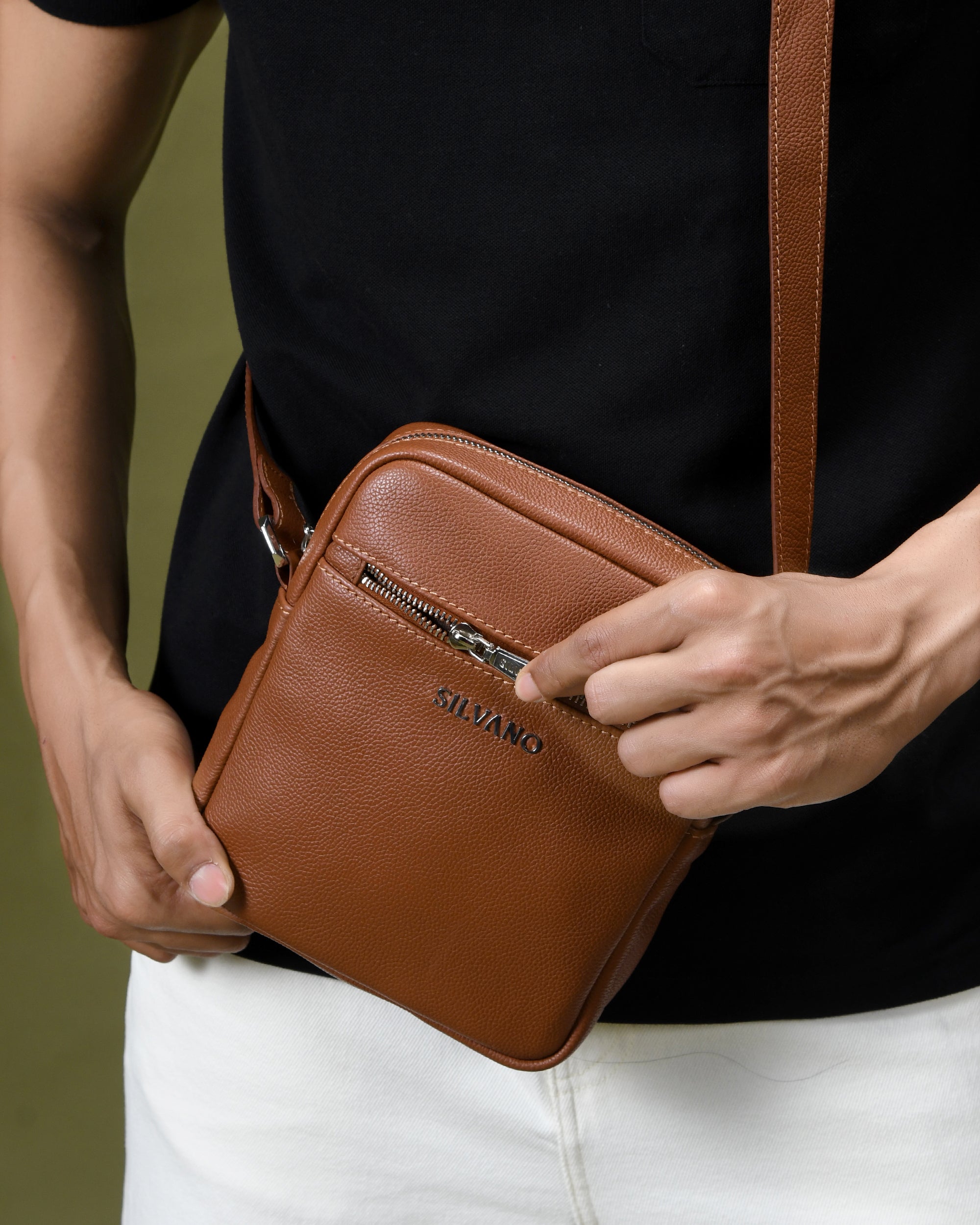 VERTITECH SLING BAG FOR MEN - TAN
