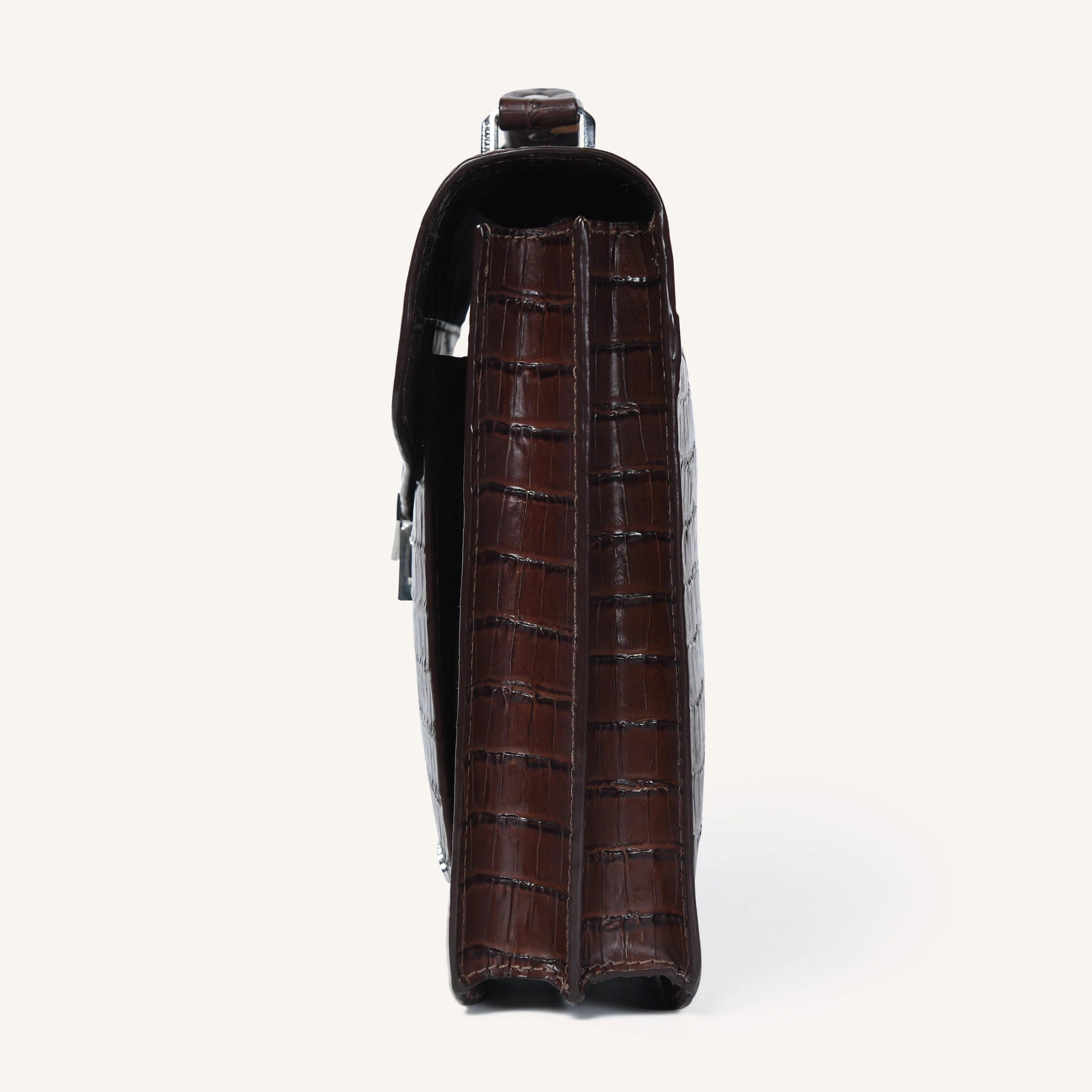 silvano carrier caddy messenger bag - dark brown leather messenger bag