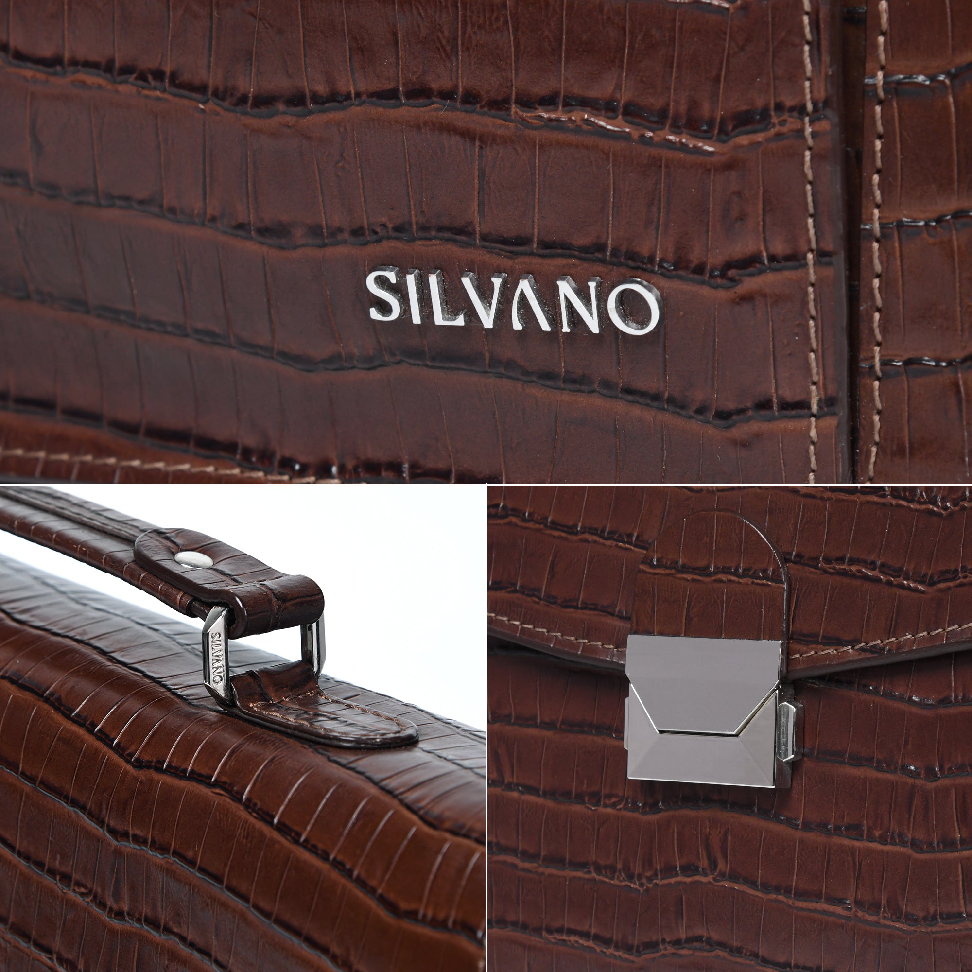 silvano carrier caddy messenger bag - dark brown leather messenger bag