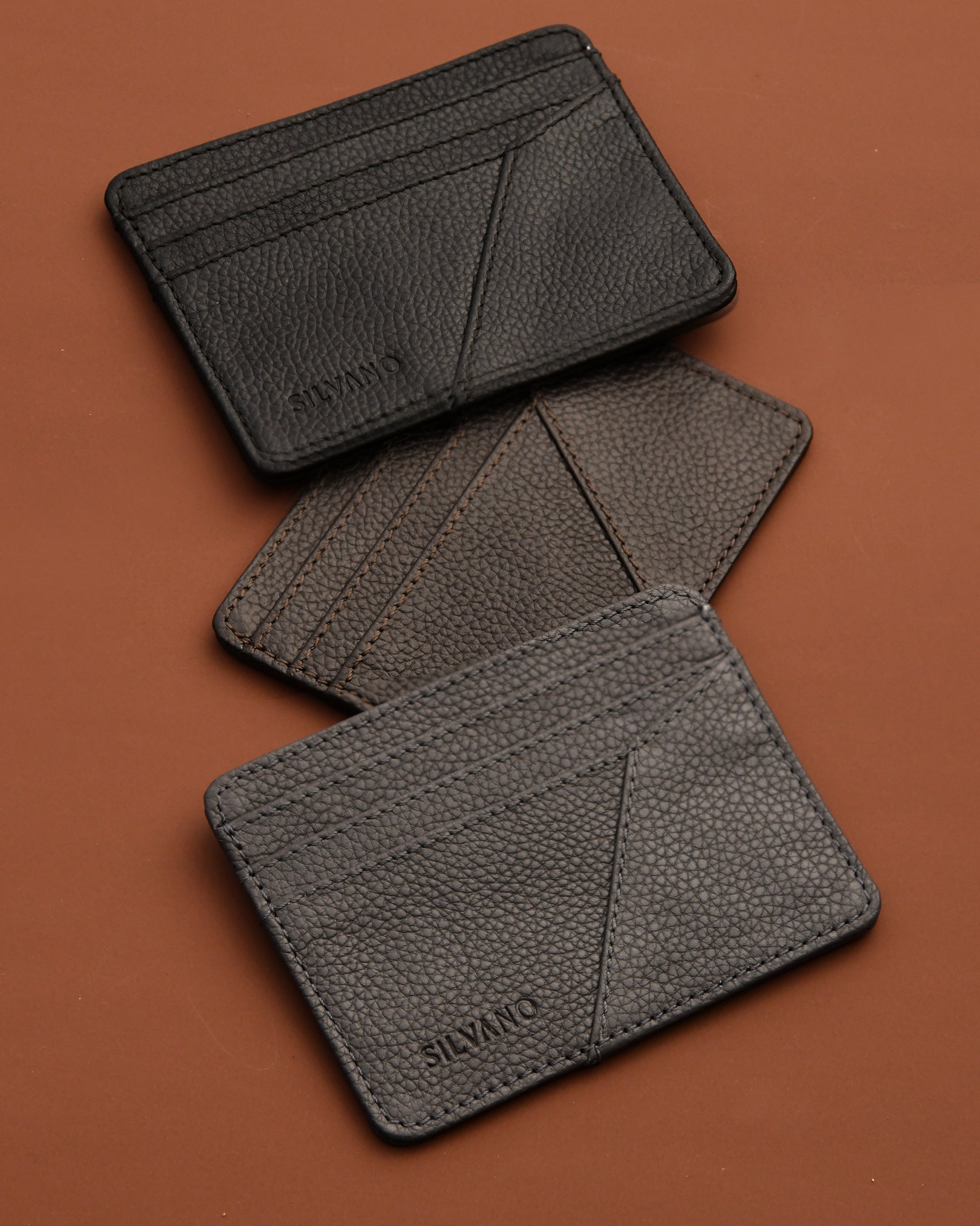 ARCO VAULT LEATHER CARD HOLDER FOR MEN – DARK BROWN