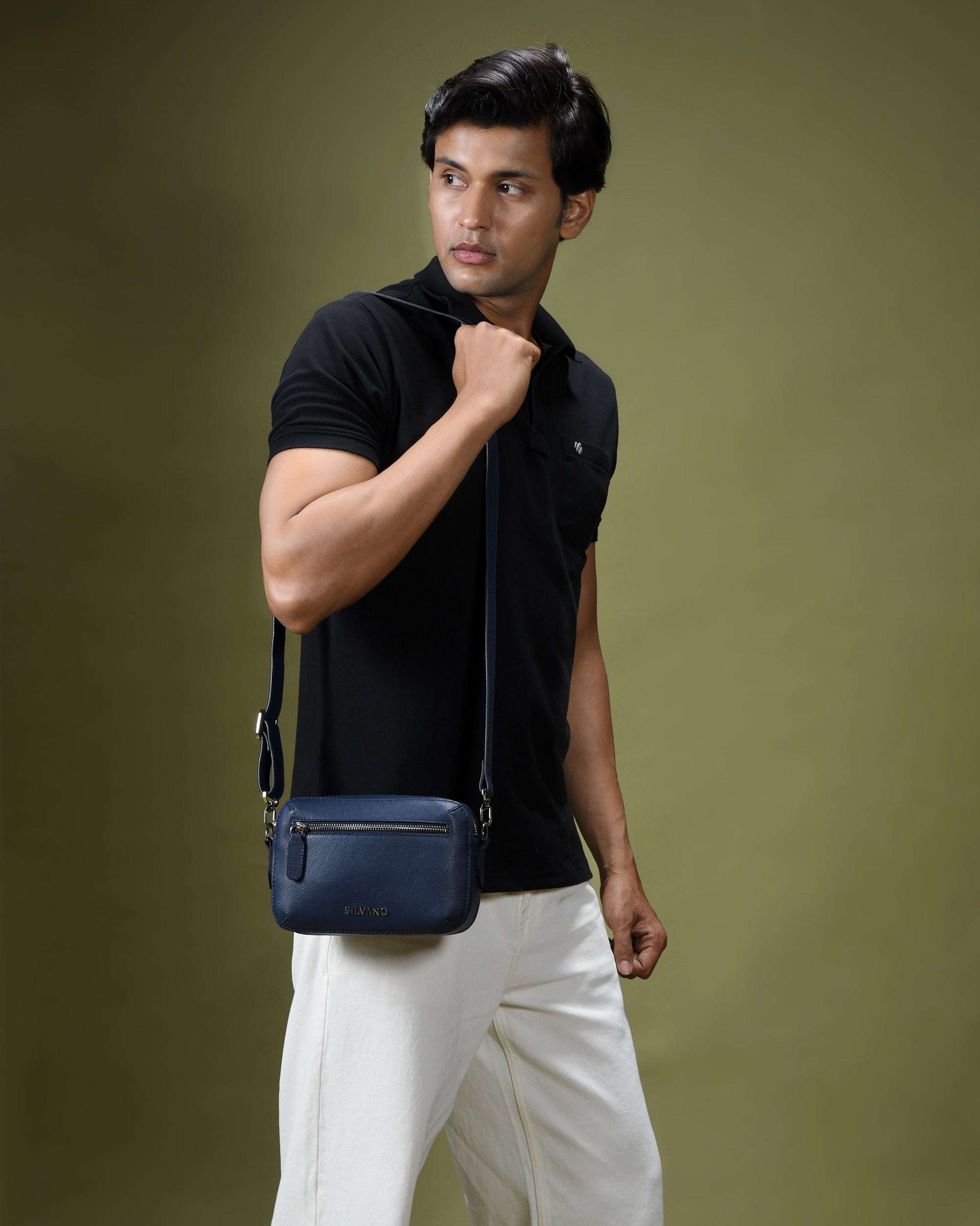 SLEEK STRIDE CROSSBODY BAG FOR MEN - Navy Blue