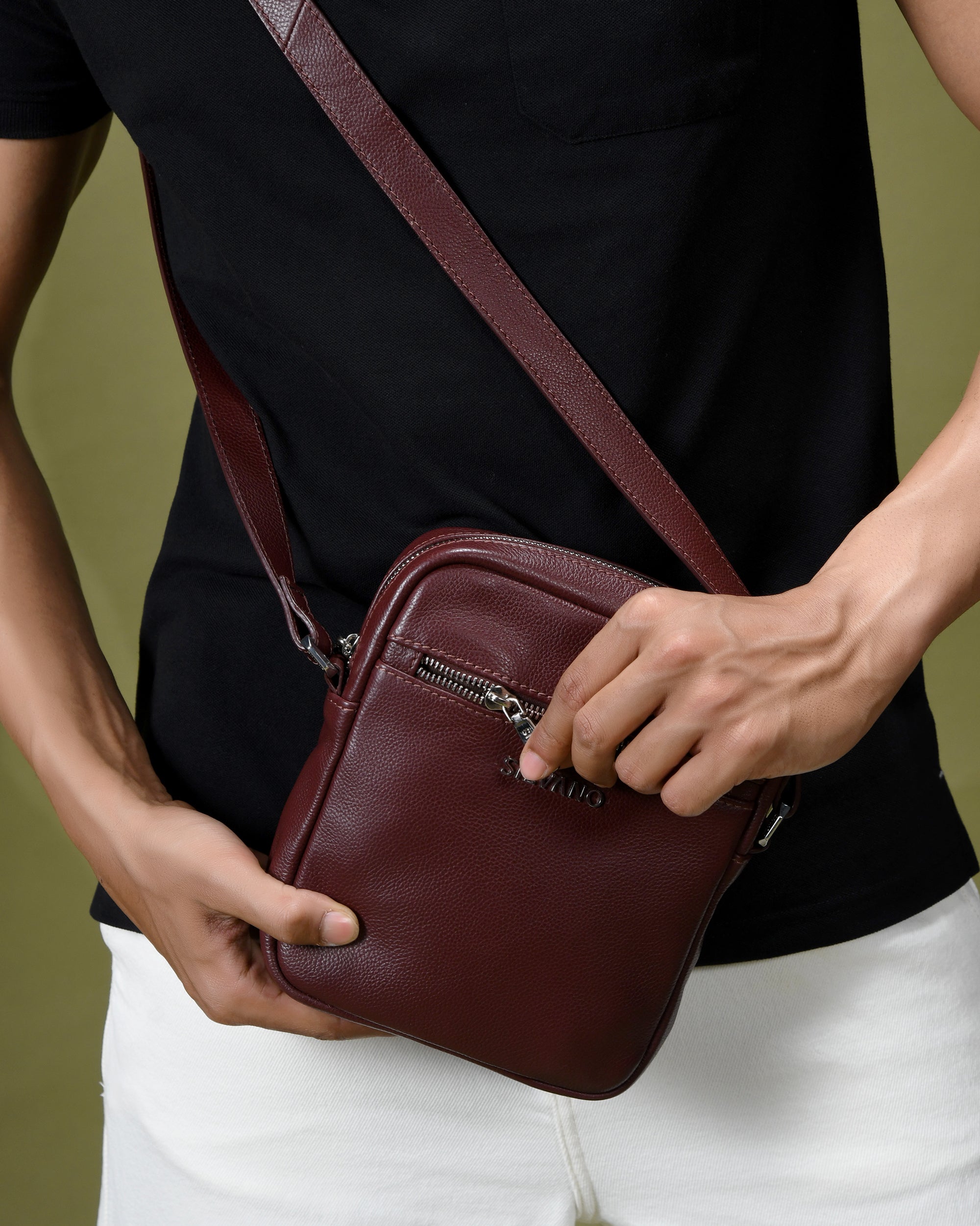 VERTITECH SLING BAG FOR MEN - BURGUNDY
