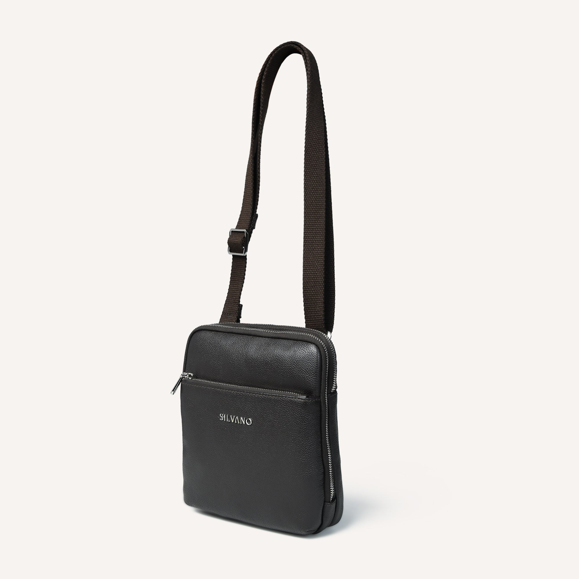 MANHATTAN MESSENGER BAG FOR MEN - DARK BROWN