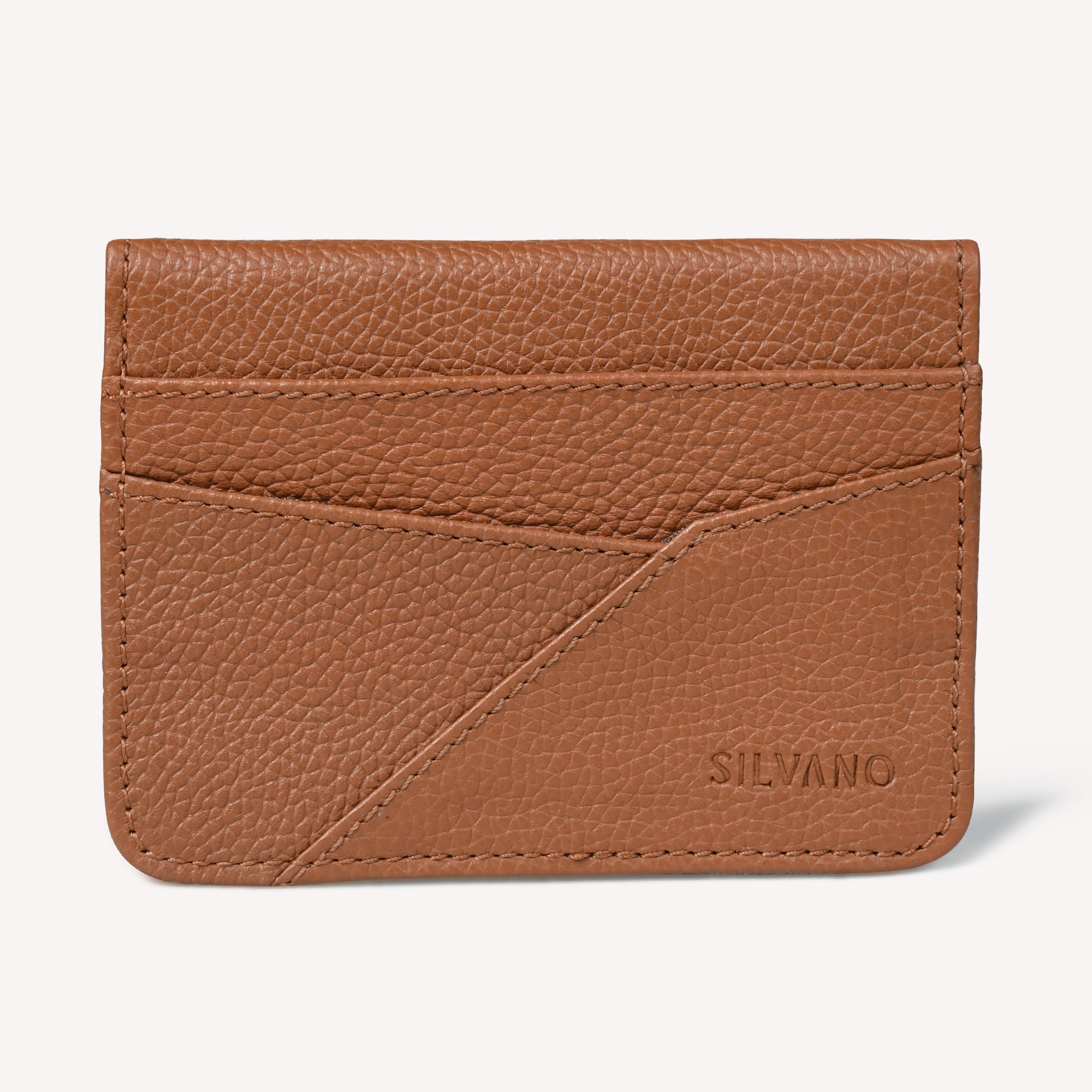 TAGLIO EDGE LEATHER CARD HOLDER FOR MEN – TAN