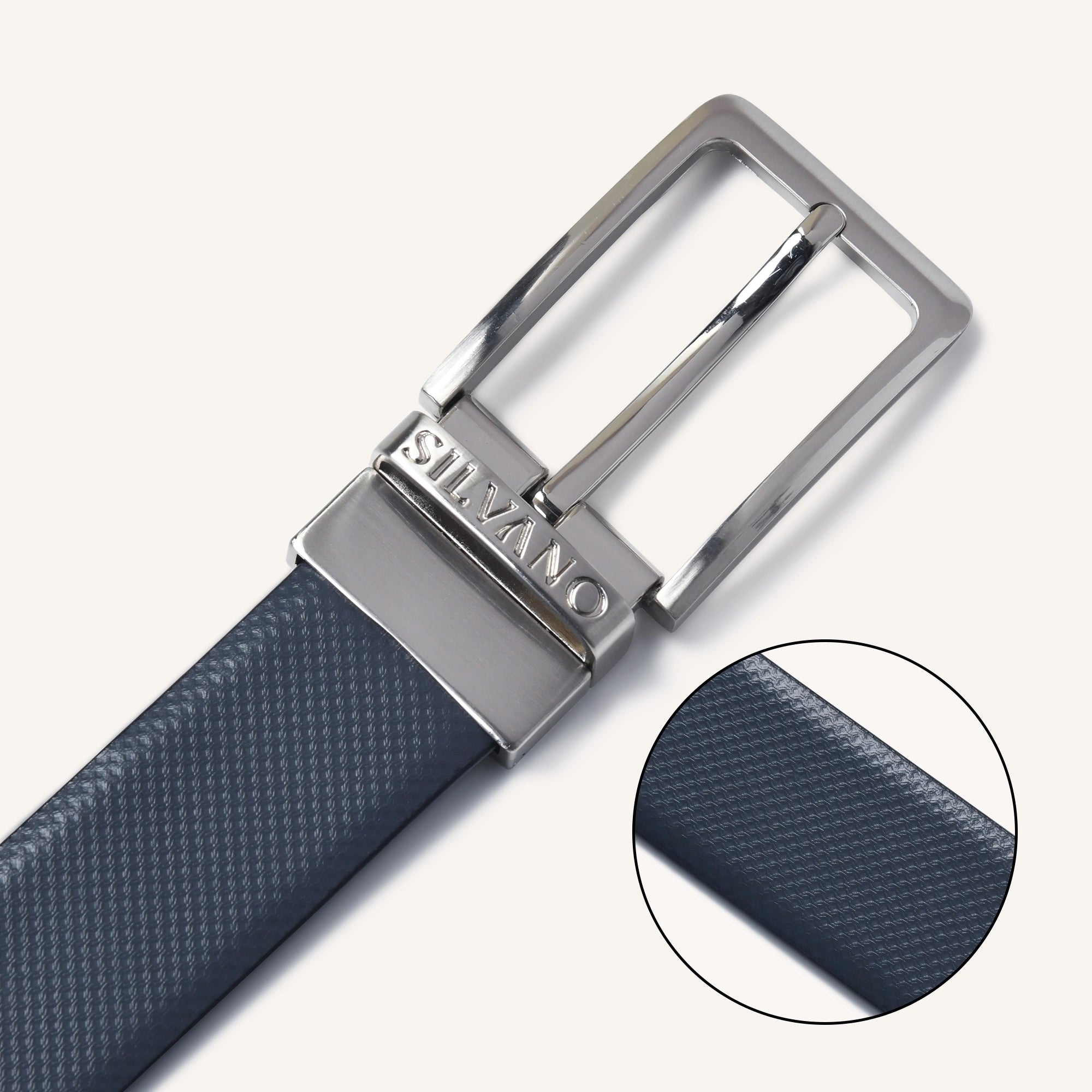 ENIGMA FORMAL REVERSIBLE BELT - GREY/BROWN