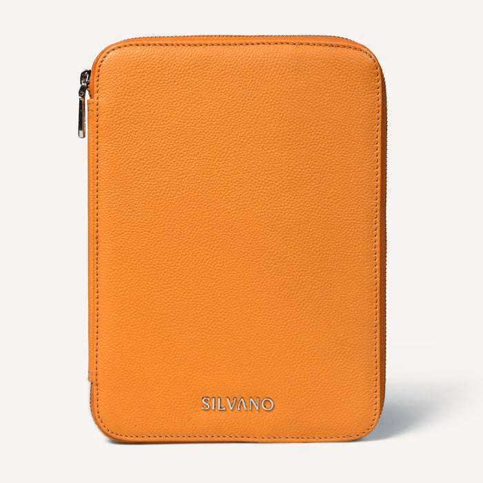 Silvano Airporter leather travel pouch for men in cognac, view 2