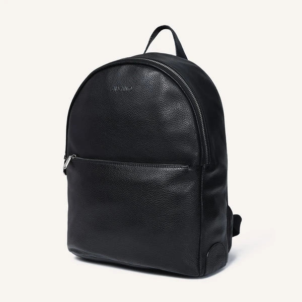 silvano commute pack backpack - black leather backpack
