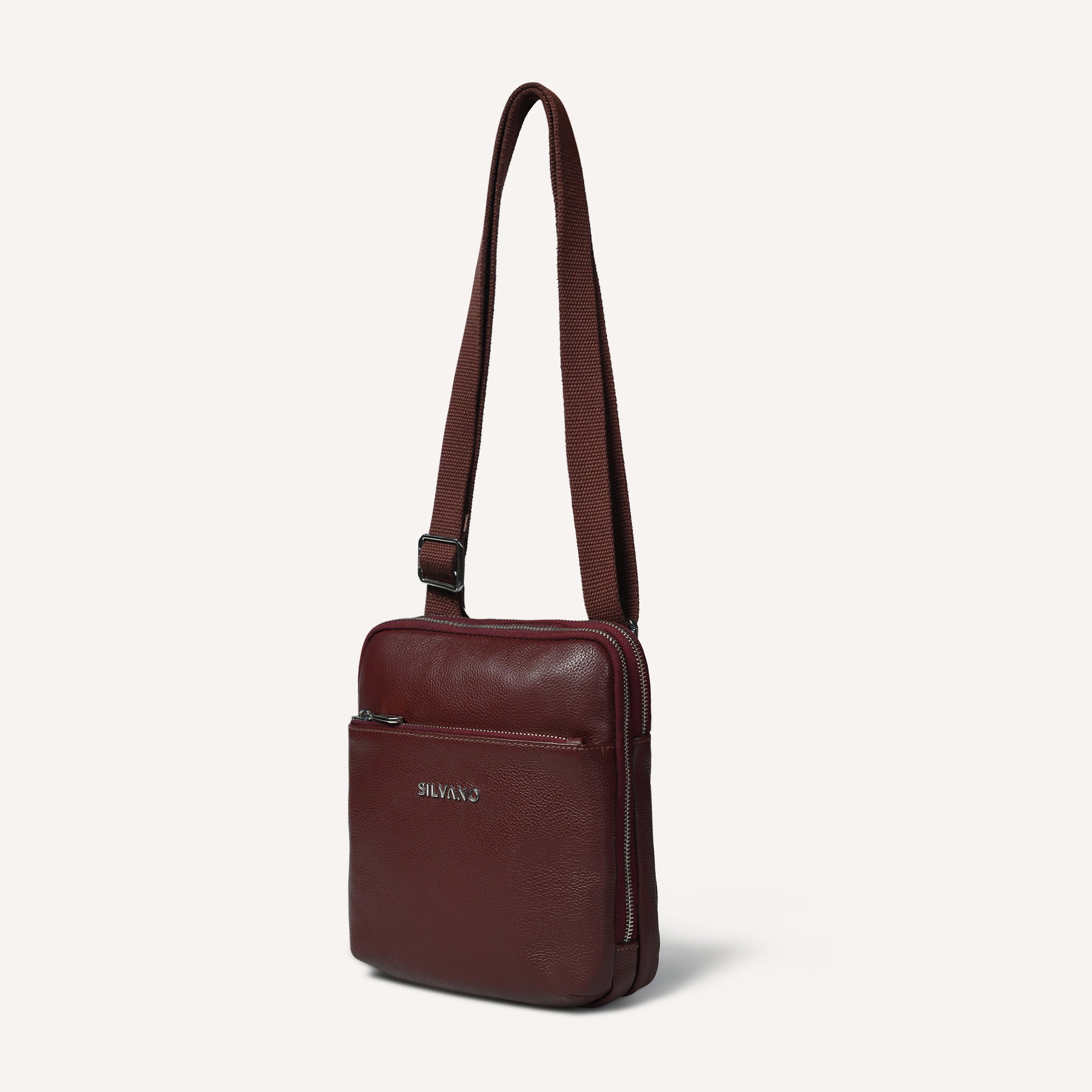 MANHATTAN MESSENGER BAG FOR MEN - BURGUNDY