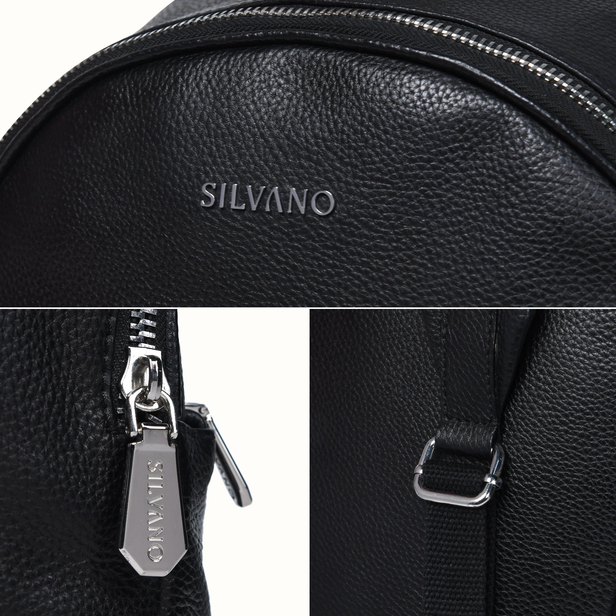 silvano commute pack backpack - black leather backpack