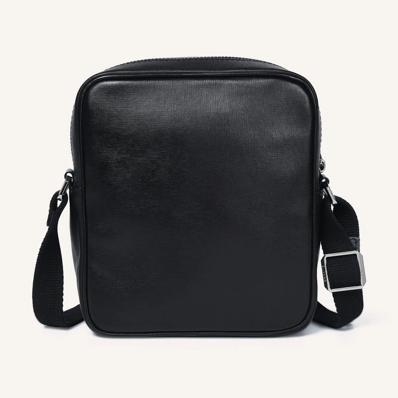 silvano jet bag crossbody bag - black leather crossbody bag