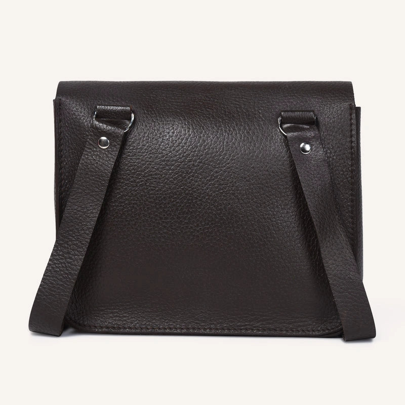 silvano jackster crossbody bag - dark brown leather crossbody bag