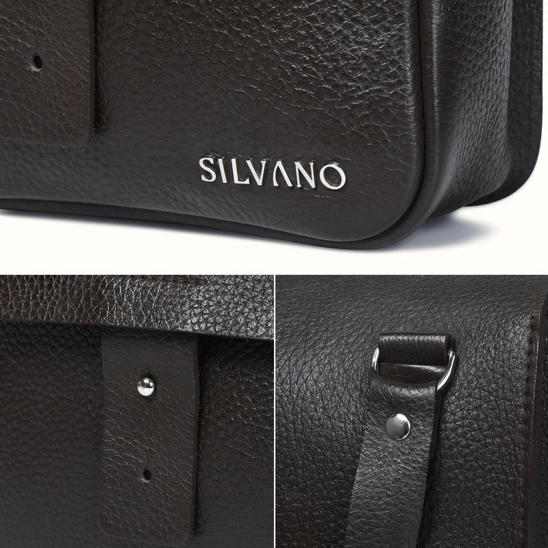 silvano jackster crossbody bag - dark brown leather crossbody bag