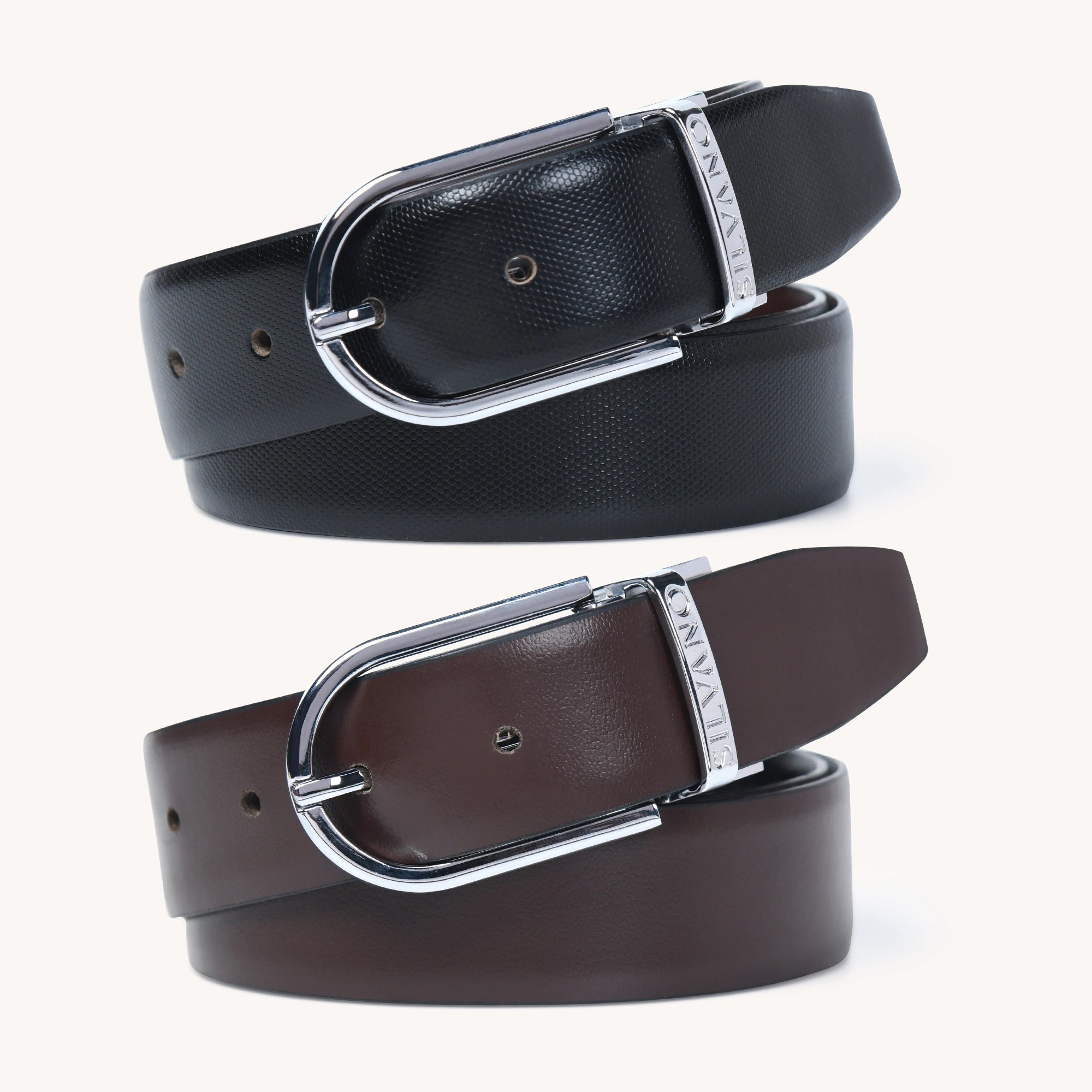 MIGUEL FORMAL REVERSIBLE BELT - BLACK/BROWN