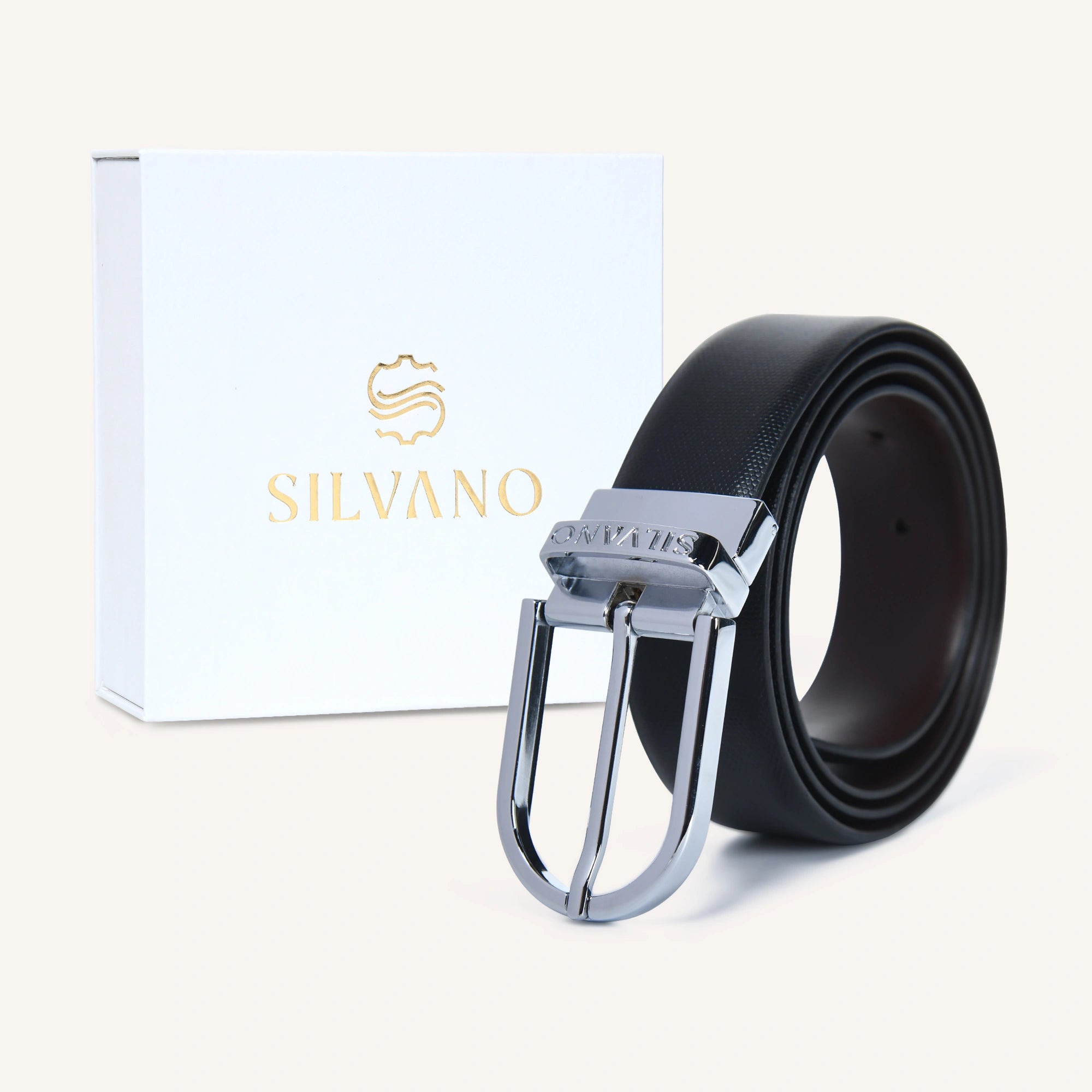 MIGUEL FORMAL REVERSIBLE BELT - BLACK/BROWN