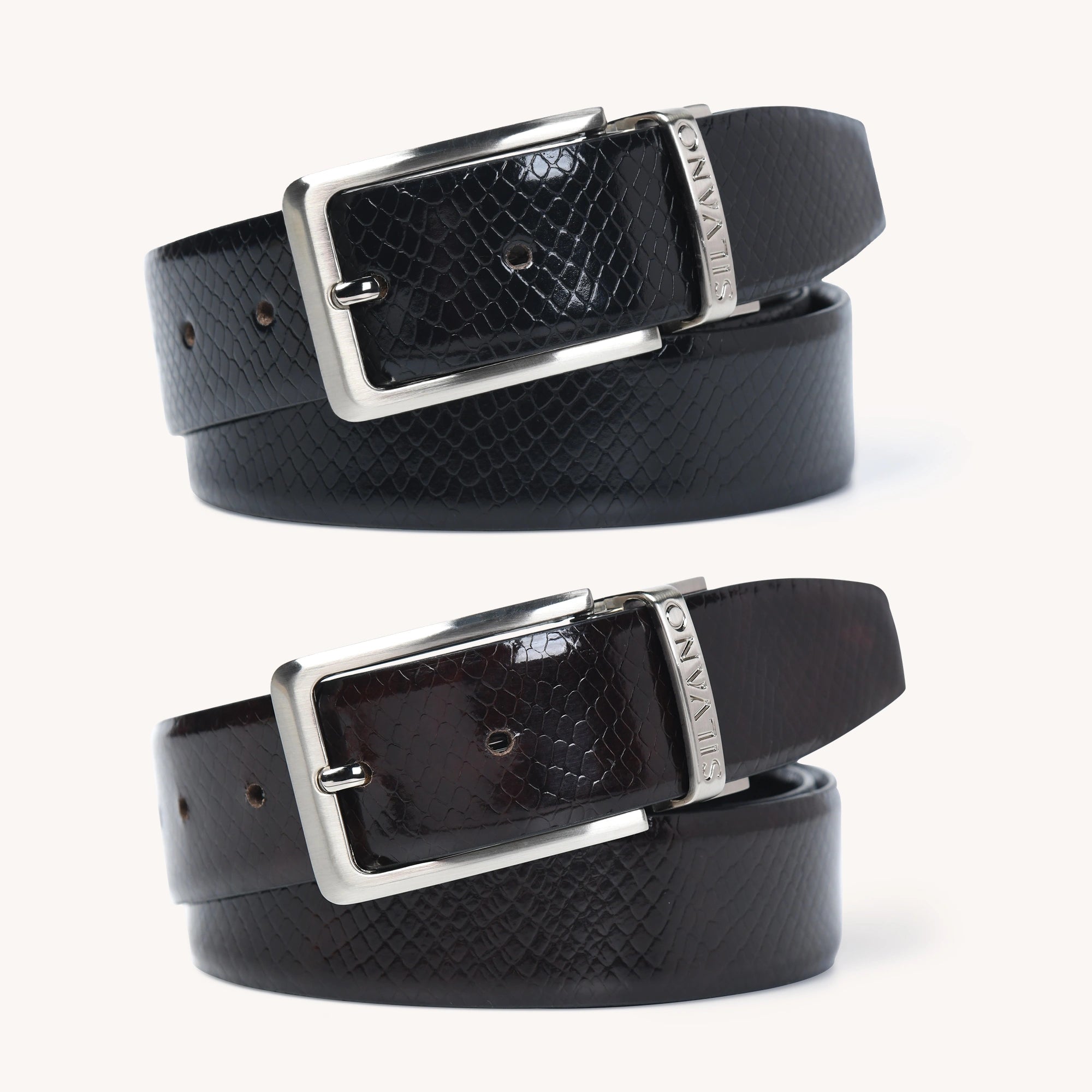 PIONEER BAND FORMAL REVERSIBLE BELT - BLACK