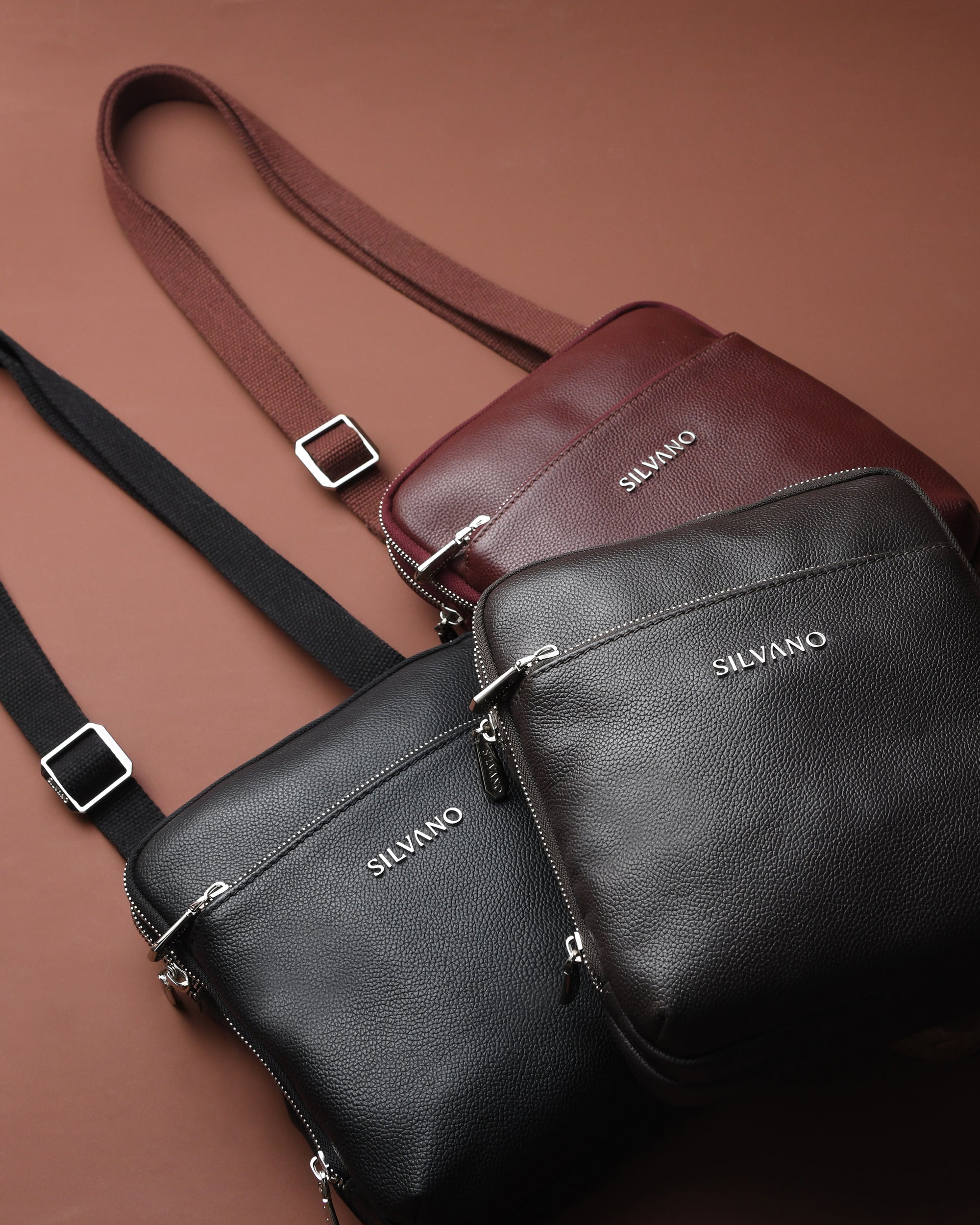 MANHATTAN MESSENGER BAG FOR MEN - BURGUNDY