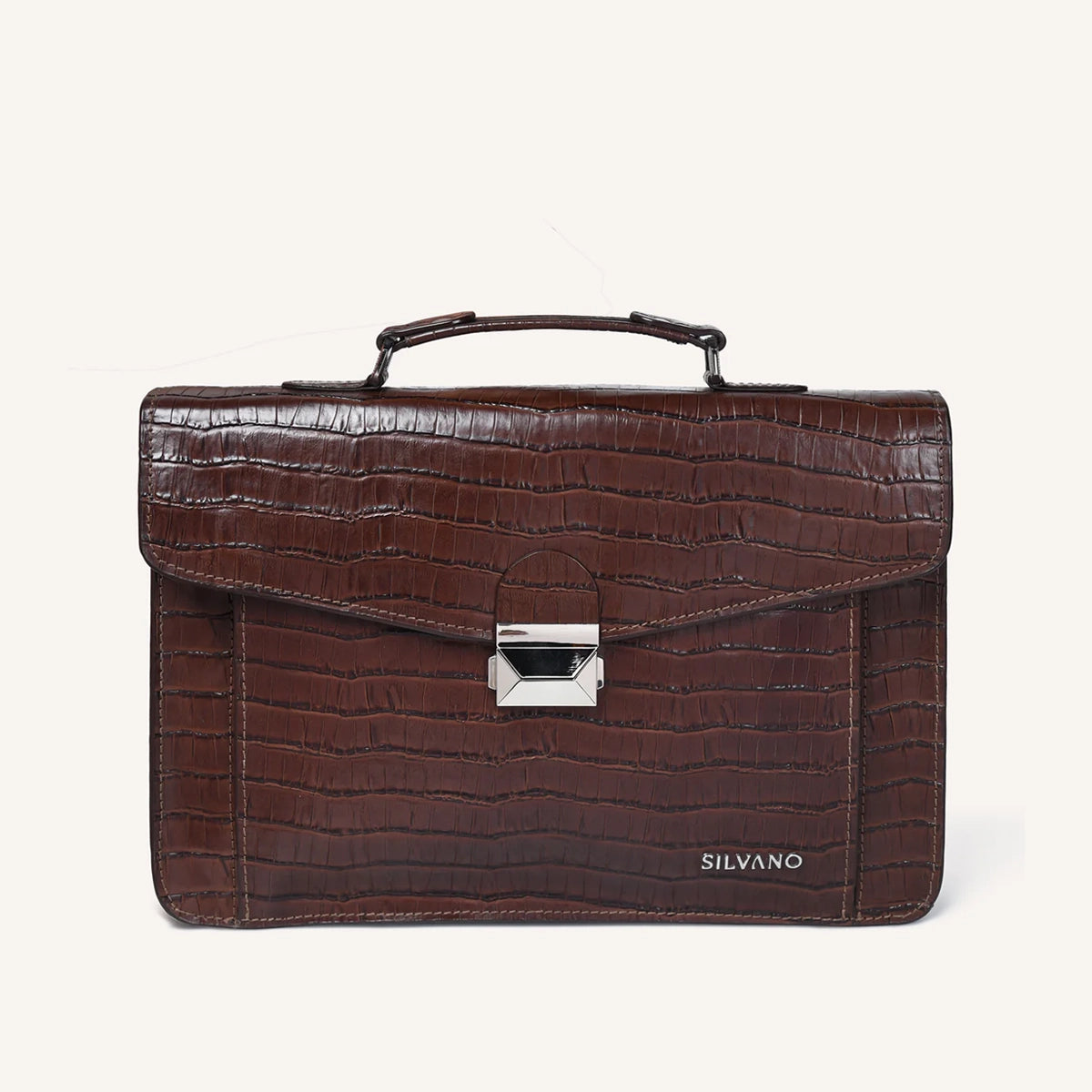 silvano carrier caddy messenger bag - dark brown leather messenger bag