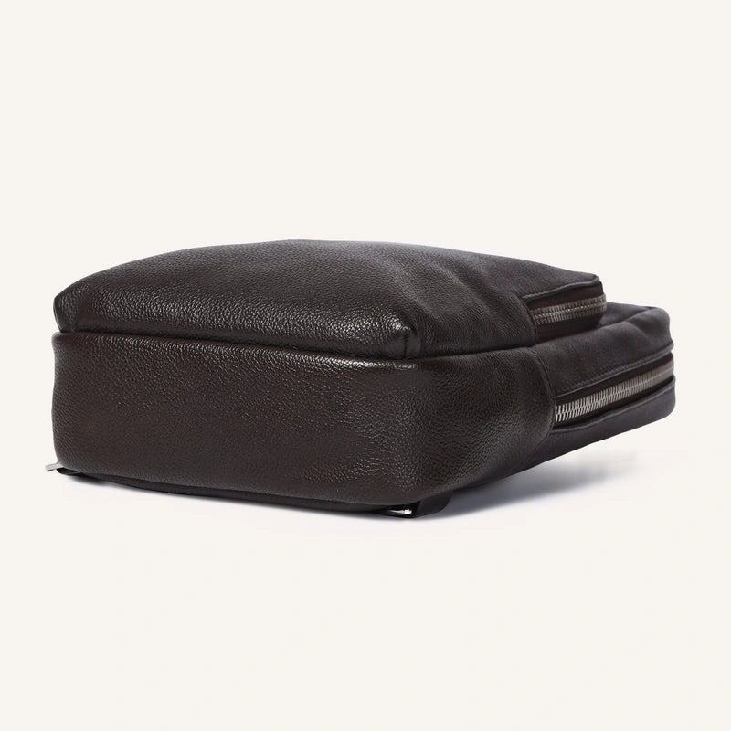 silvano rider pack crossbody bag - brown leather crossbody bag