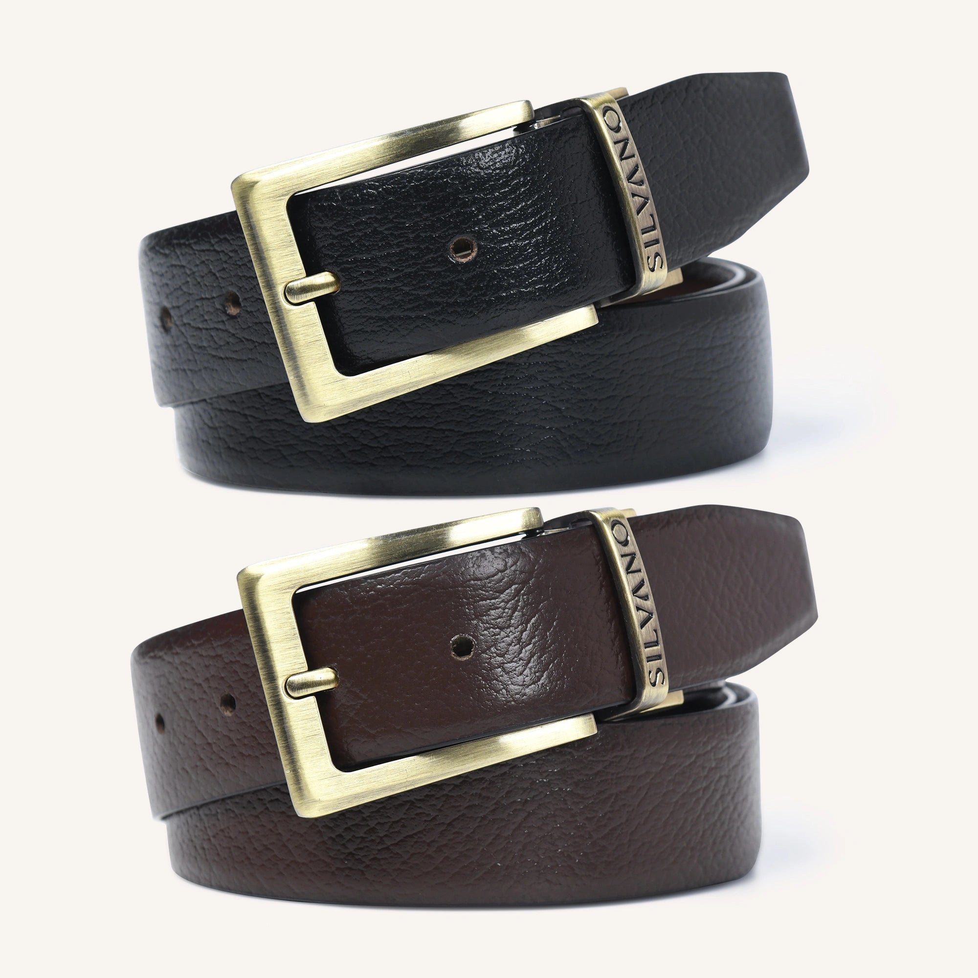 TRIUMPH CINCH FORMAL REVERSIBLE BELT - BLACK/DARK BROWN