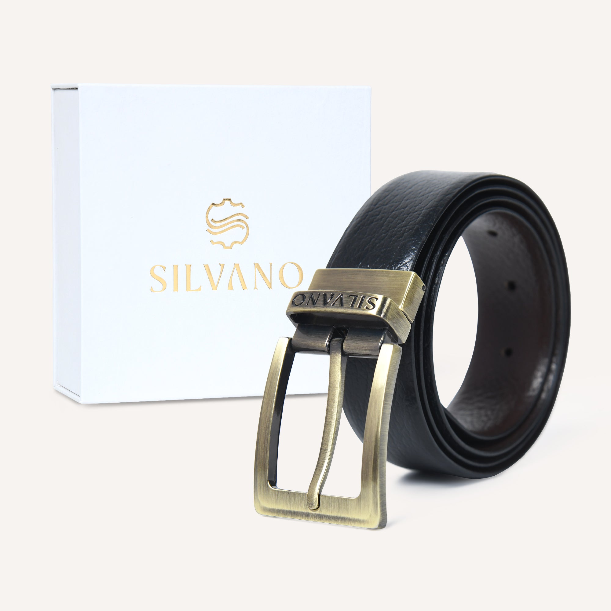 TRIUMPH CINCH FORMAL REVERSIBLE BELT - BLACK/DARK BROWN