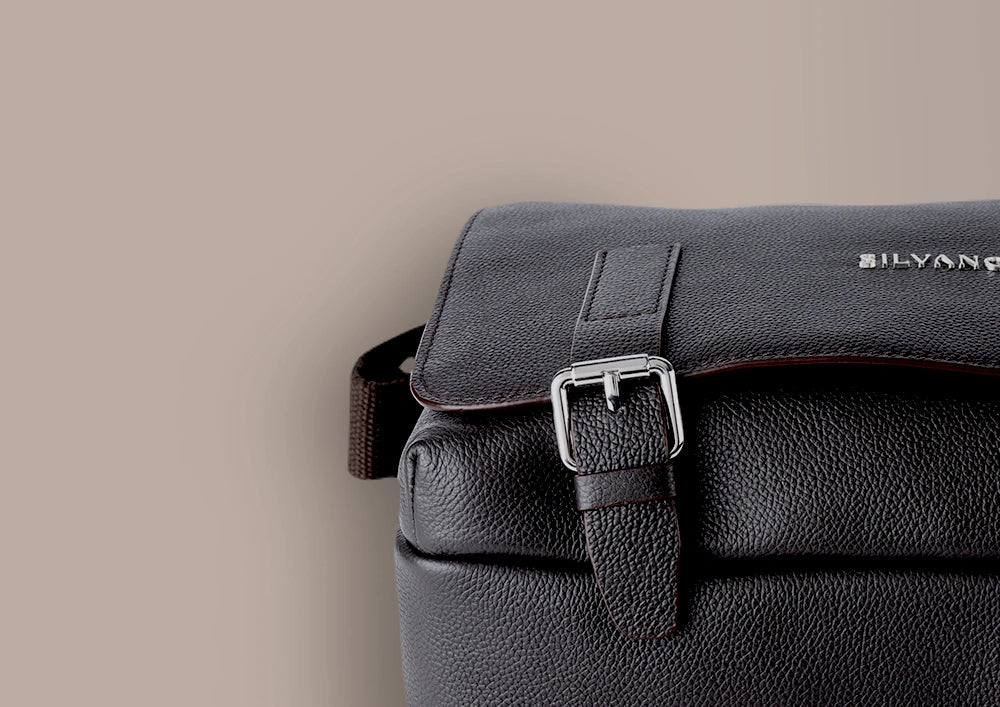 wander flap messenger bag - dark brown leather messenger bag