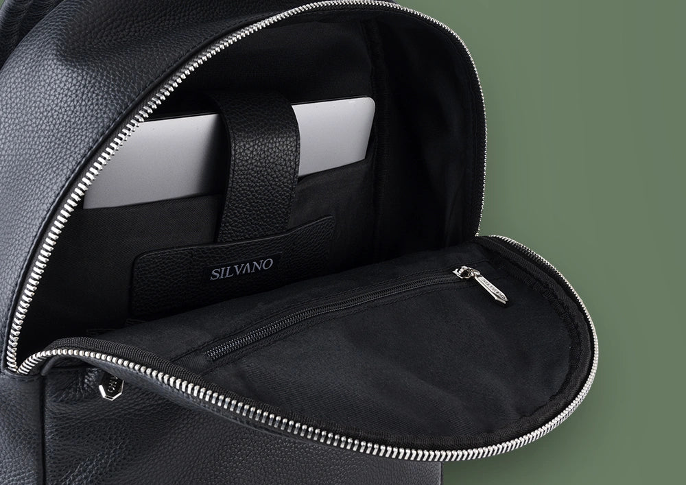 commute pack backpack - black leather backpack