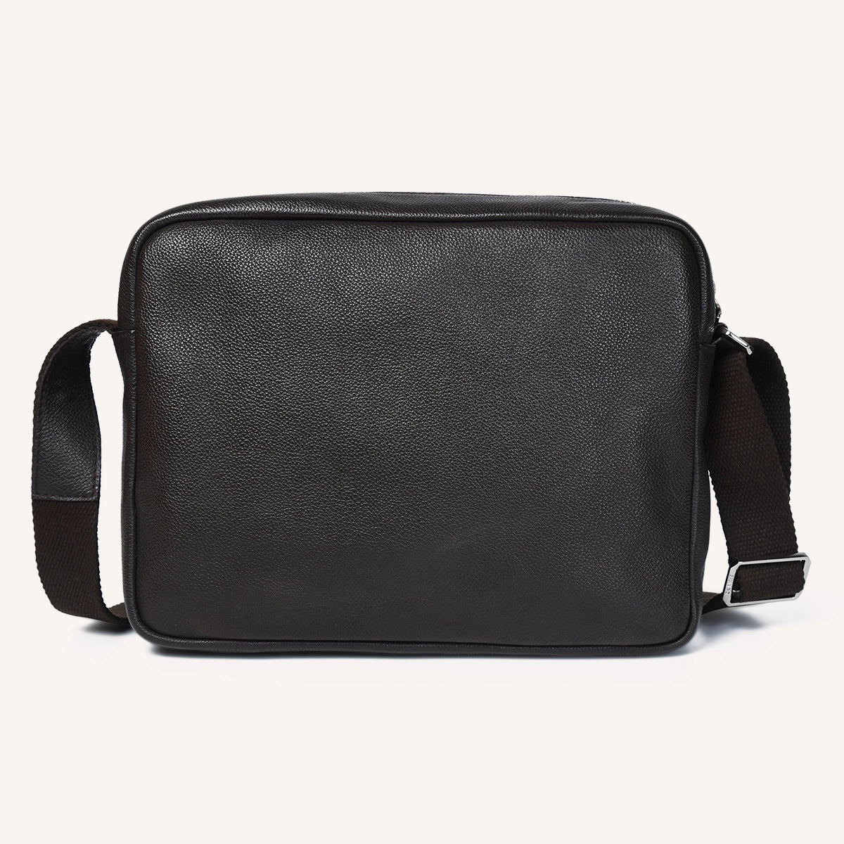 silvano wander flap messenger bag - dark brown leather messenger bag