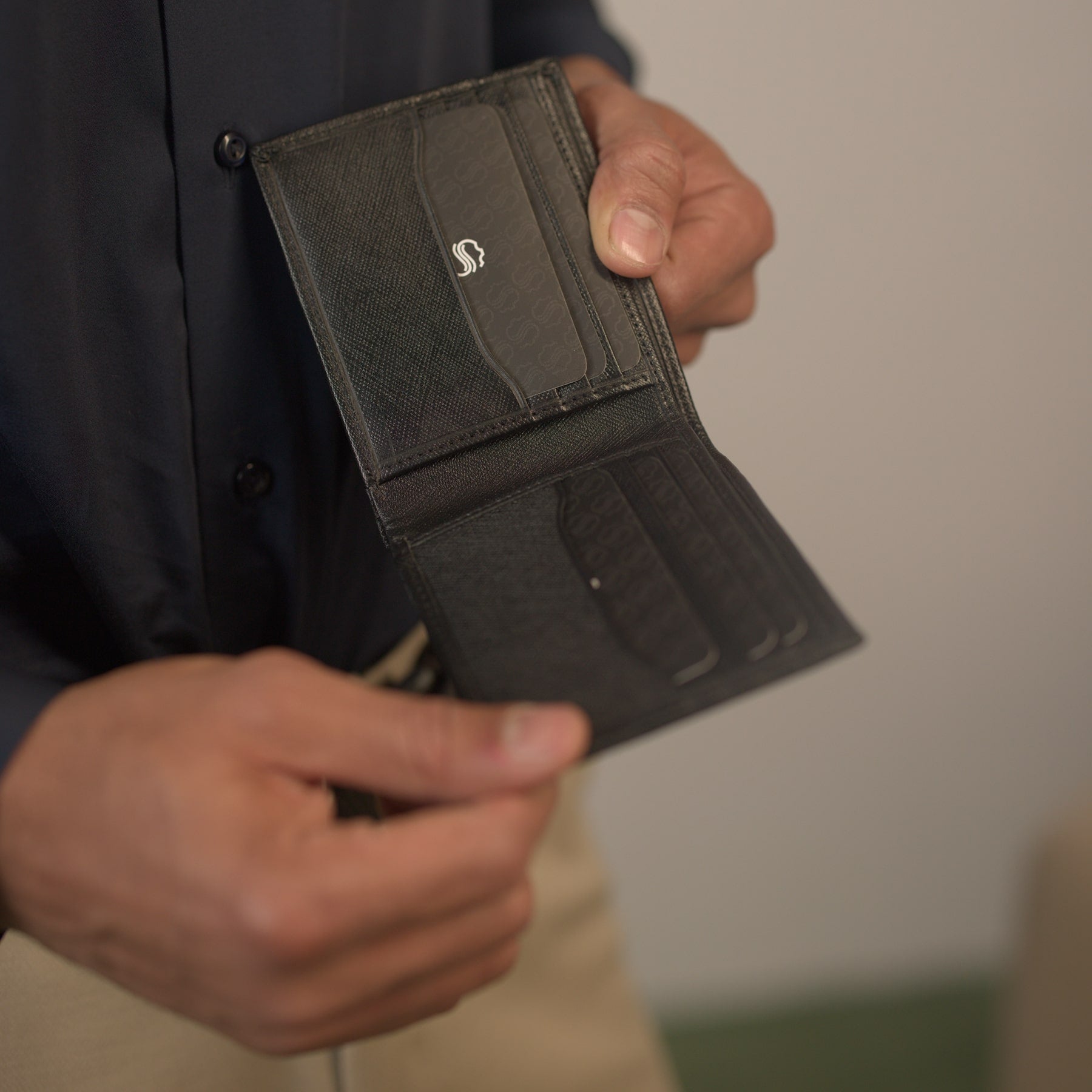 silvano titan tally wallet - black leather wallet