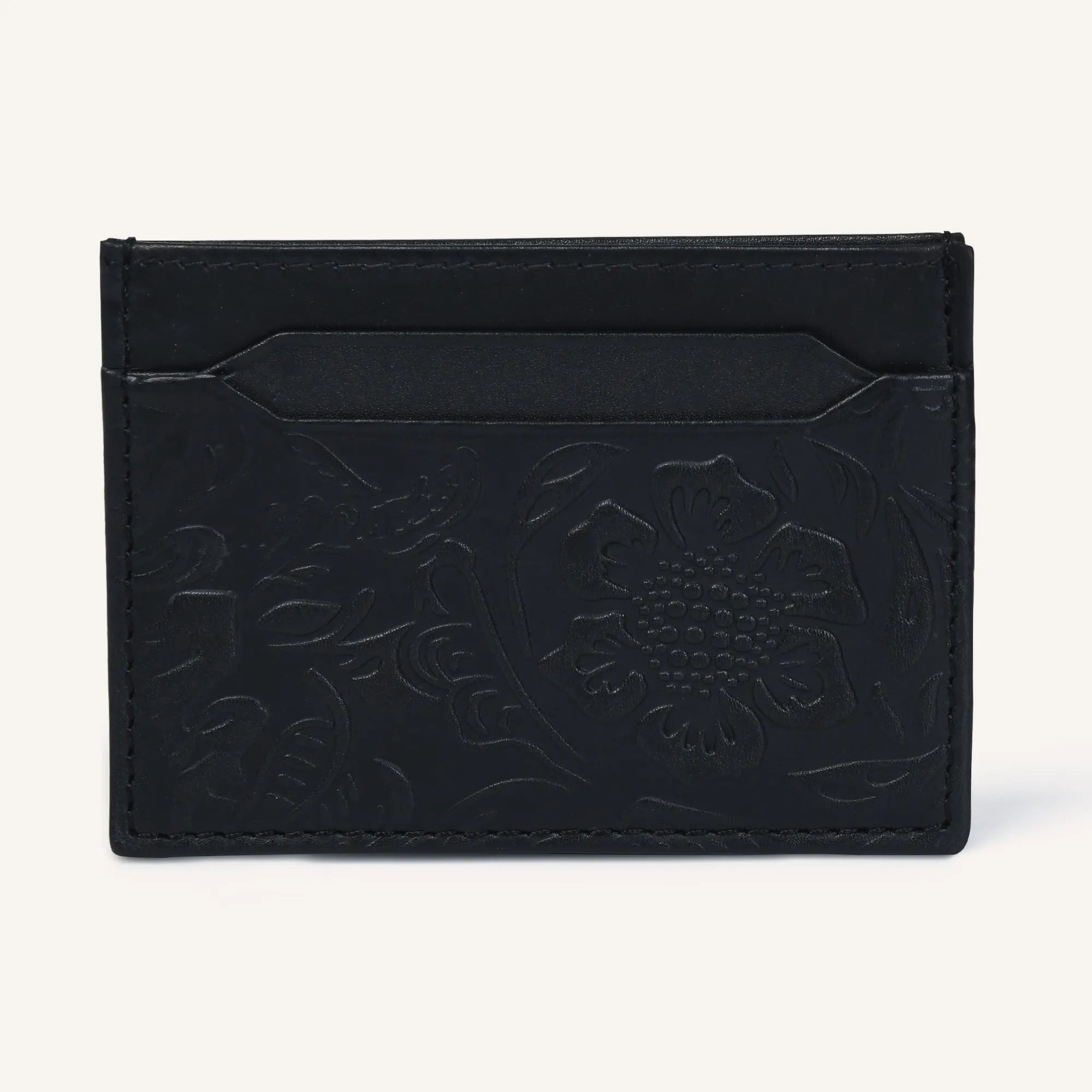 silvano vintage stash card holder - black leather card holder