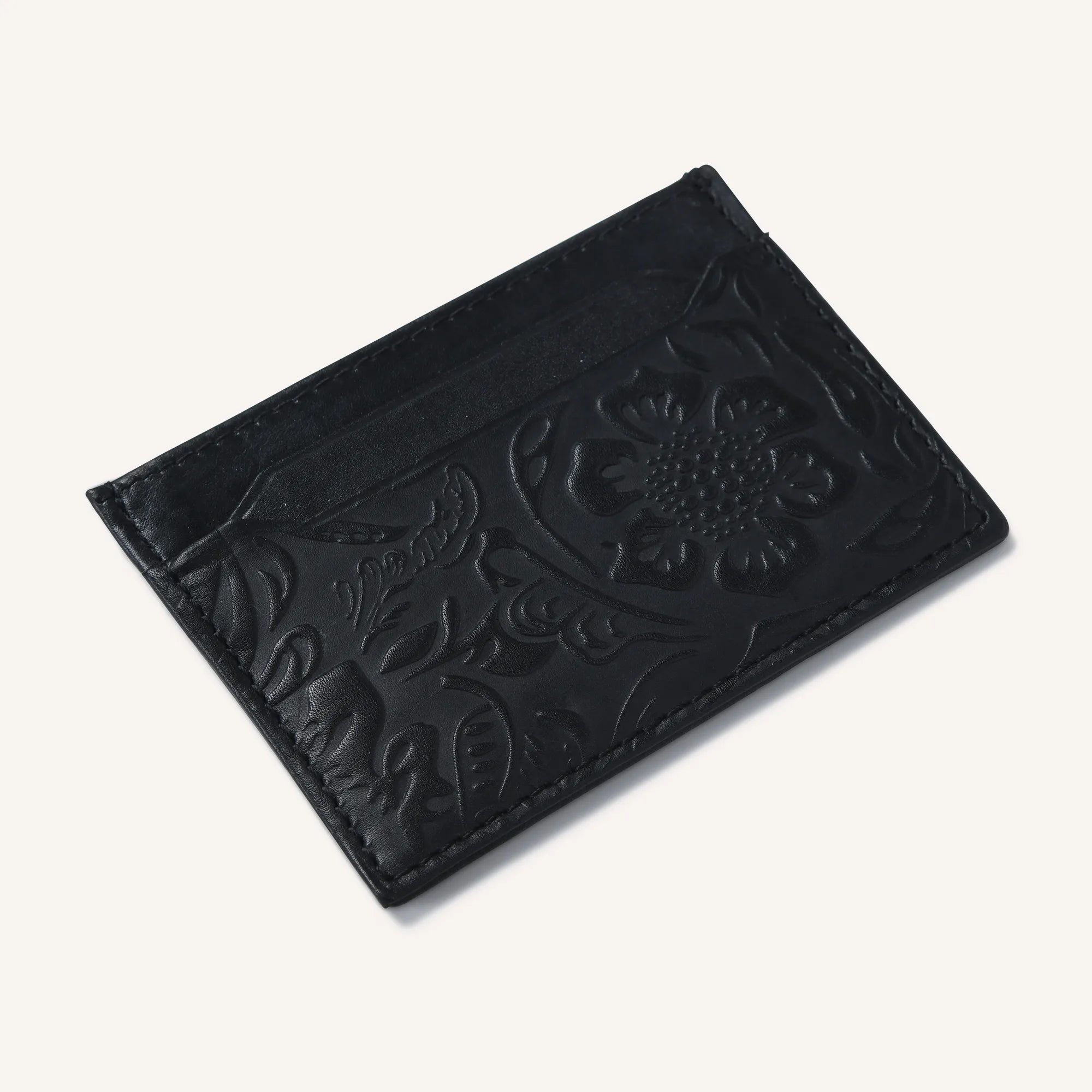 silvano vintage stash card holder - black leather card holder