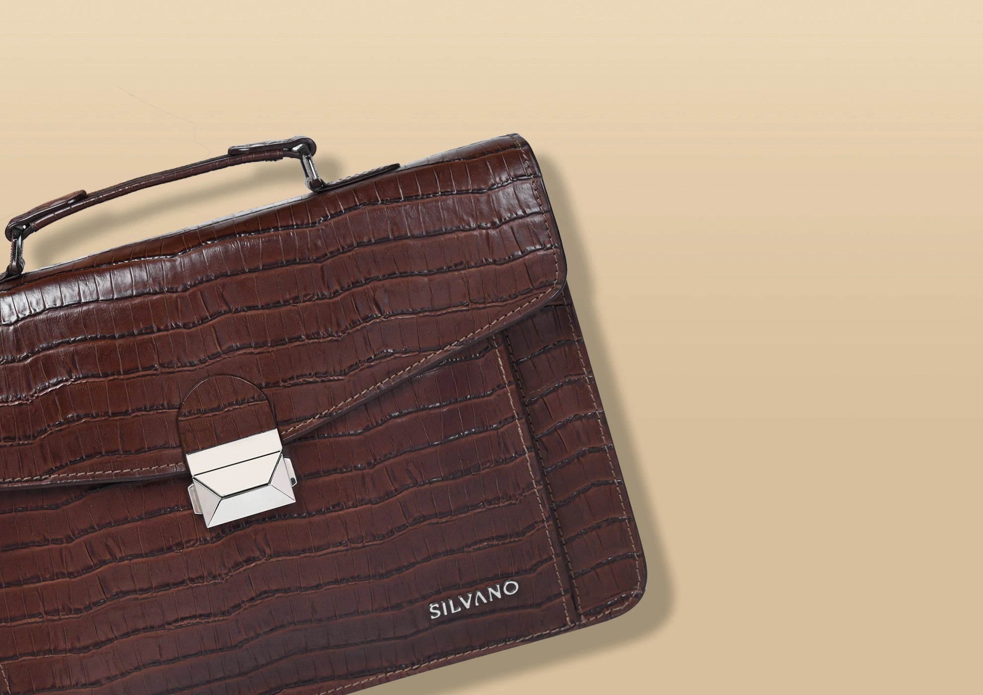 silvano carrier caddy messenger bag - dark brown leather messenger bag