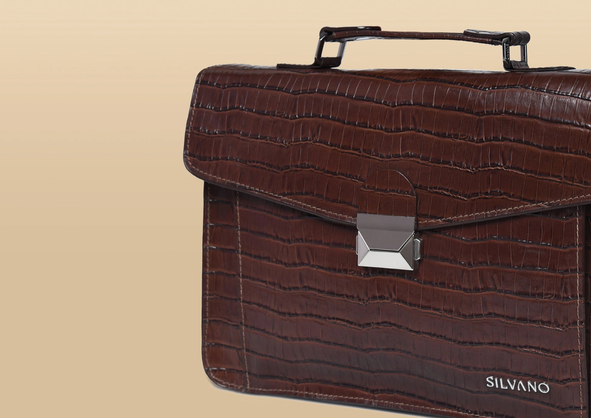 silvano carrier caddy messenger bag - dark brown leather messenger bag