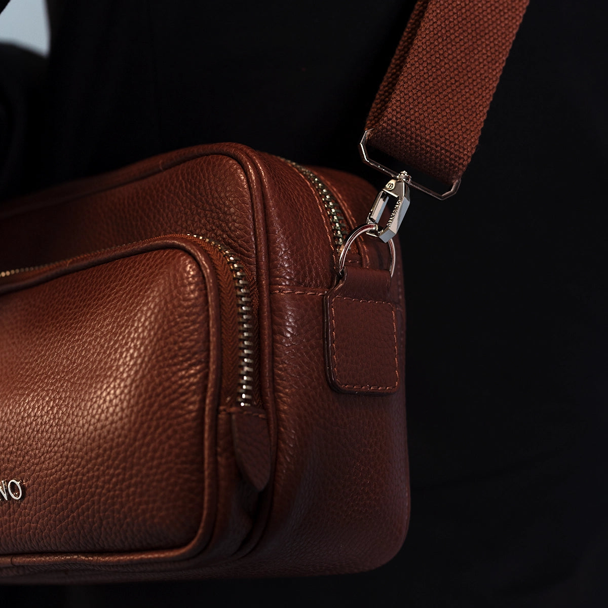 silvano conductor crossbody bag - brown leather crossbody bag