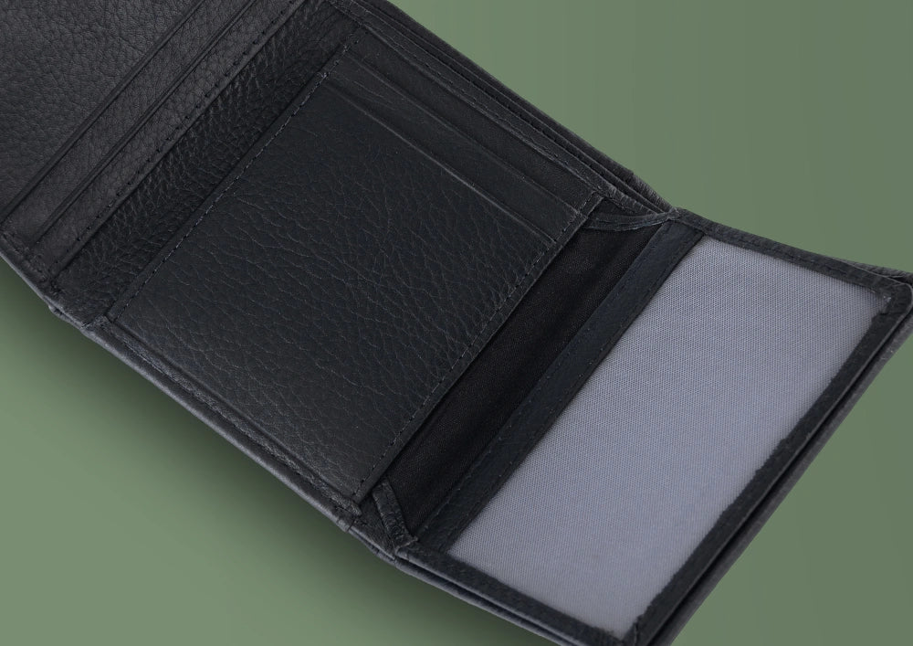 fold flex wallet - black leather wallet