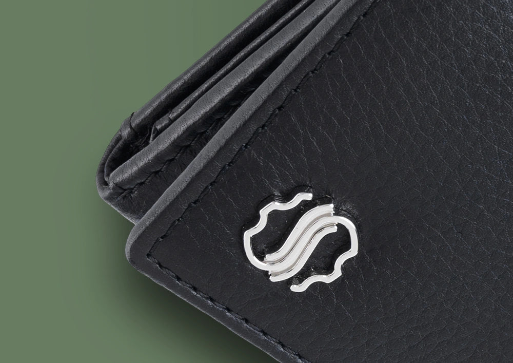 fold flex wallet - black leather wallet