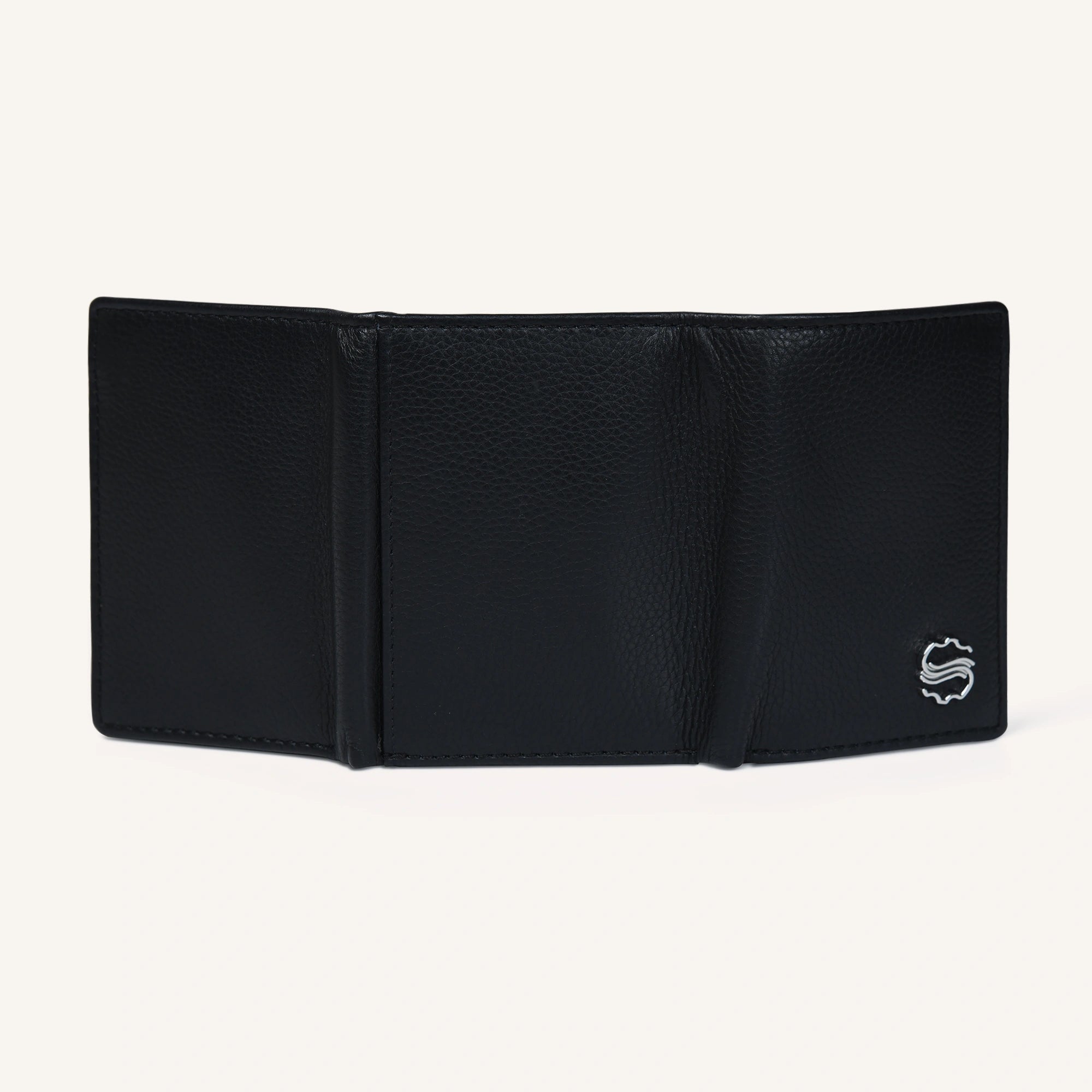 silvano fold forte tri-fold wallet - black leather wallet