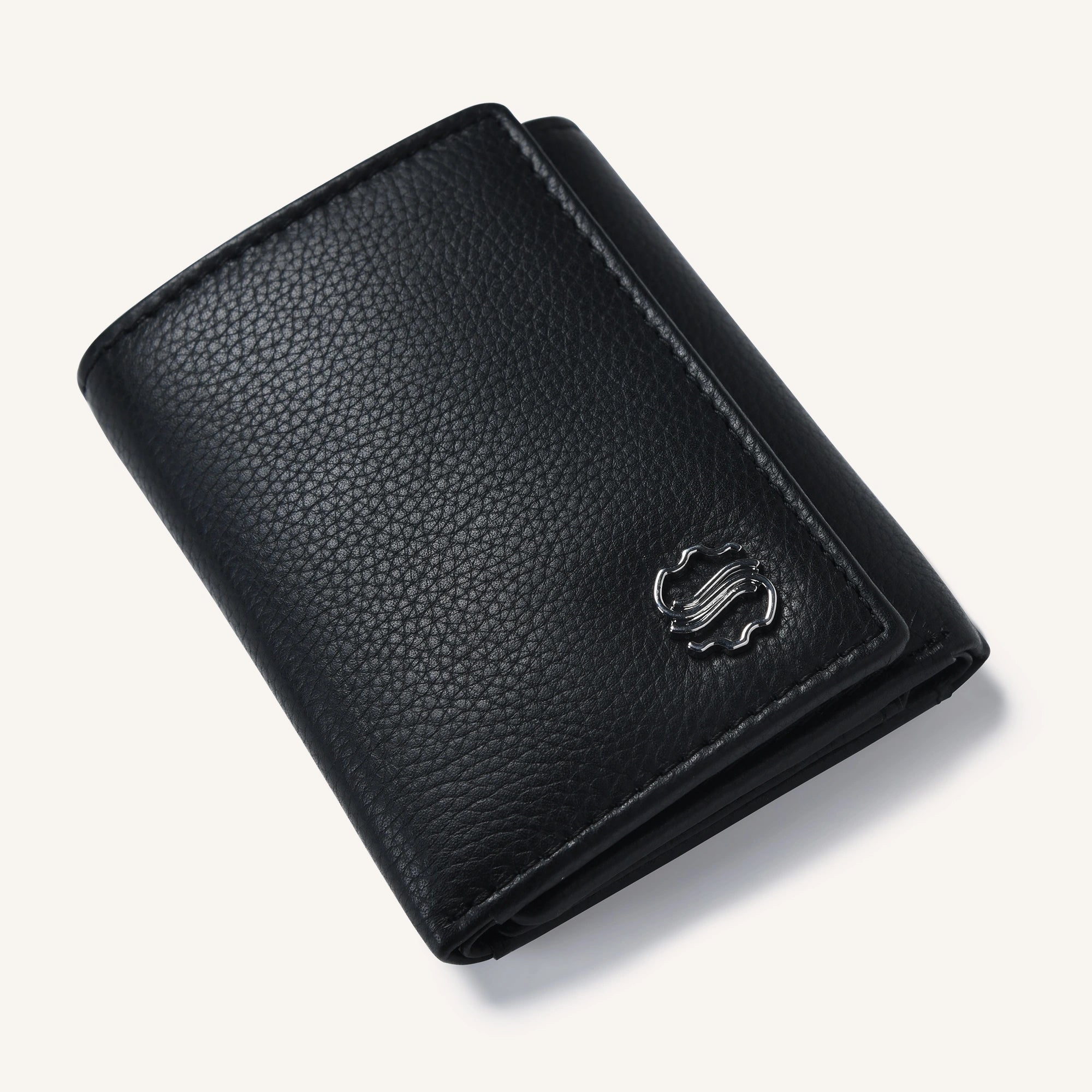 silvano fold forte tri-fold wallet - black leather wallet
