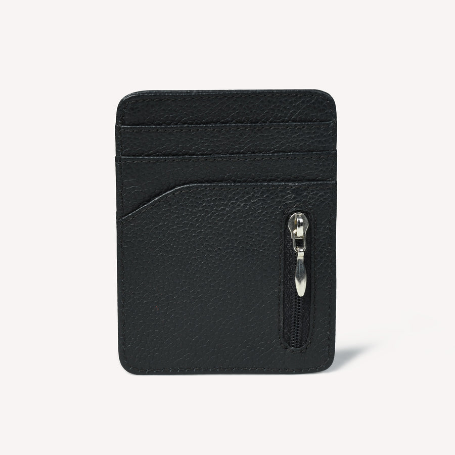 Silvano Siena leather card holder for men in black, view 2