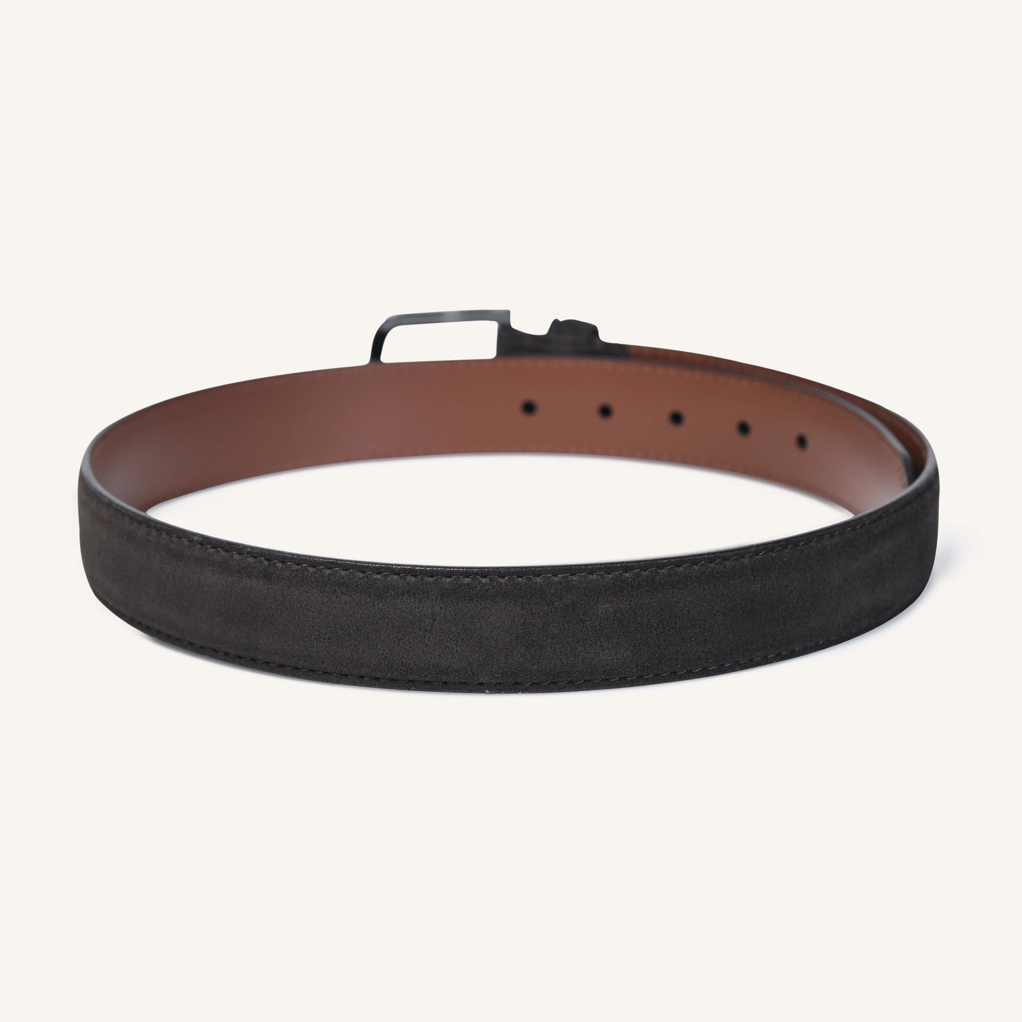 VIGGO BELT SUEDE BELT - DARK BROWN