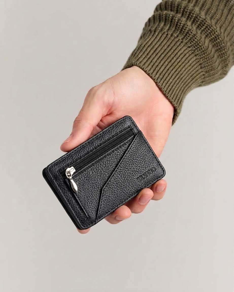 CARTA SLIM LEATHER CARD HOLDER FOR MEN – NAVY BLUE
